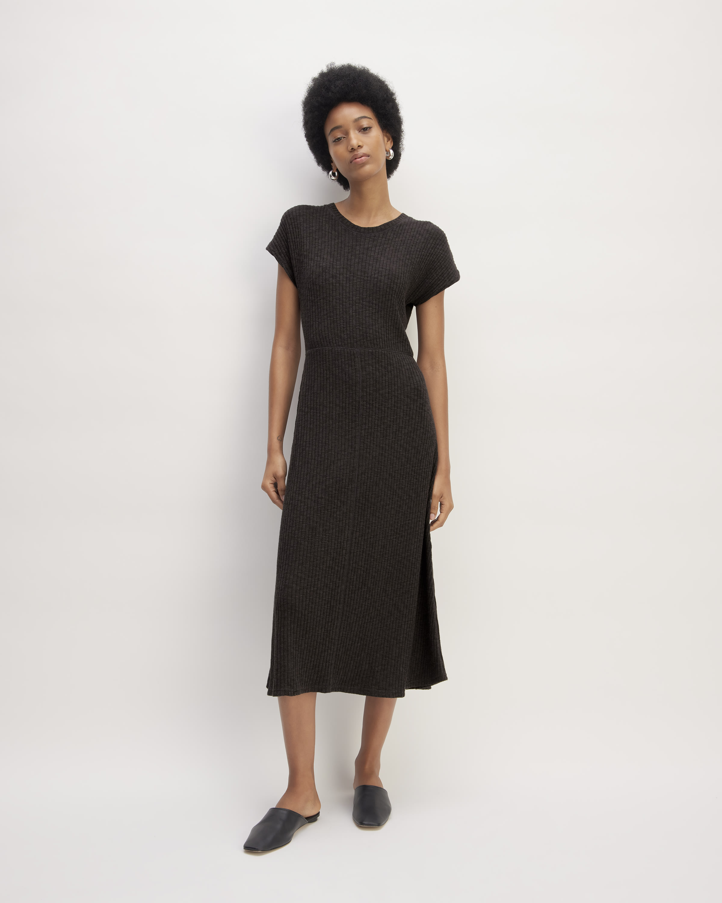 Kim & Co Divine knit sleeve midi dress with back slit