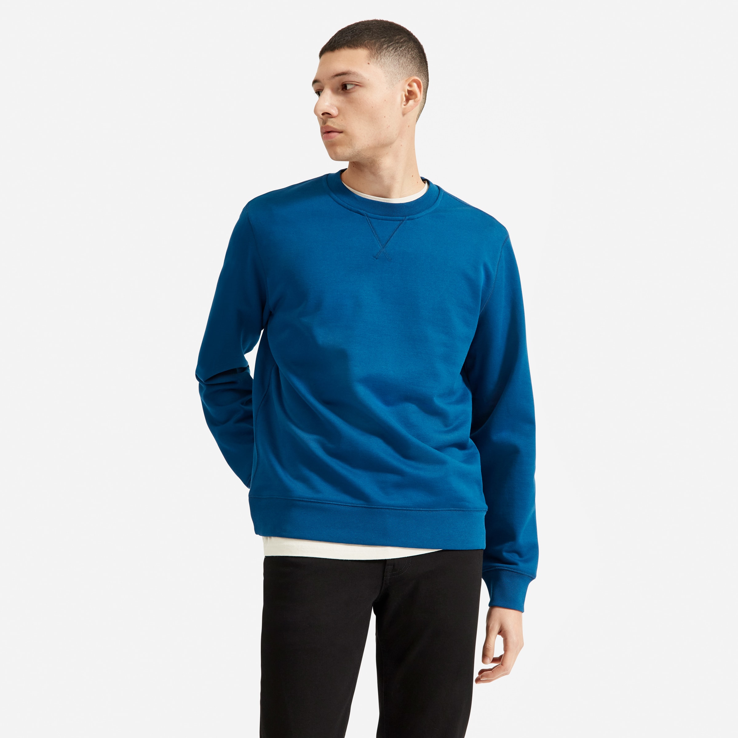 The French Terry Crew | Uniform Dark Blue – Everlane