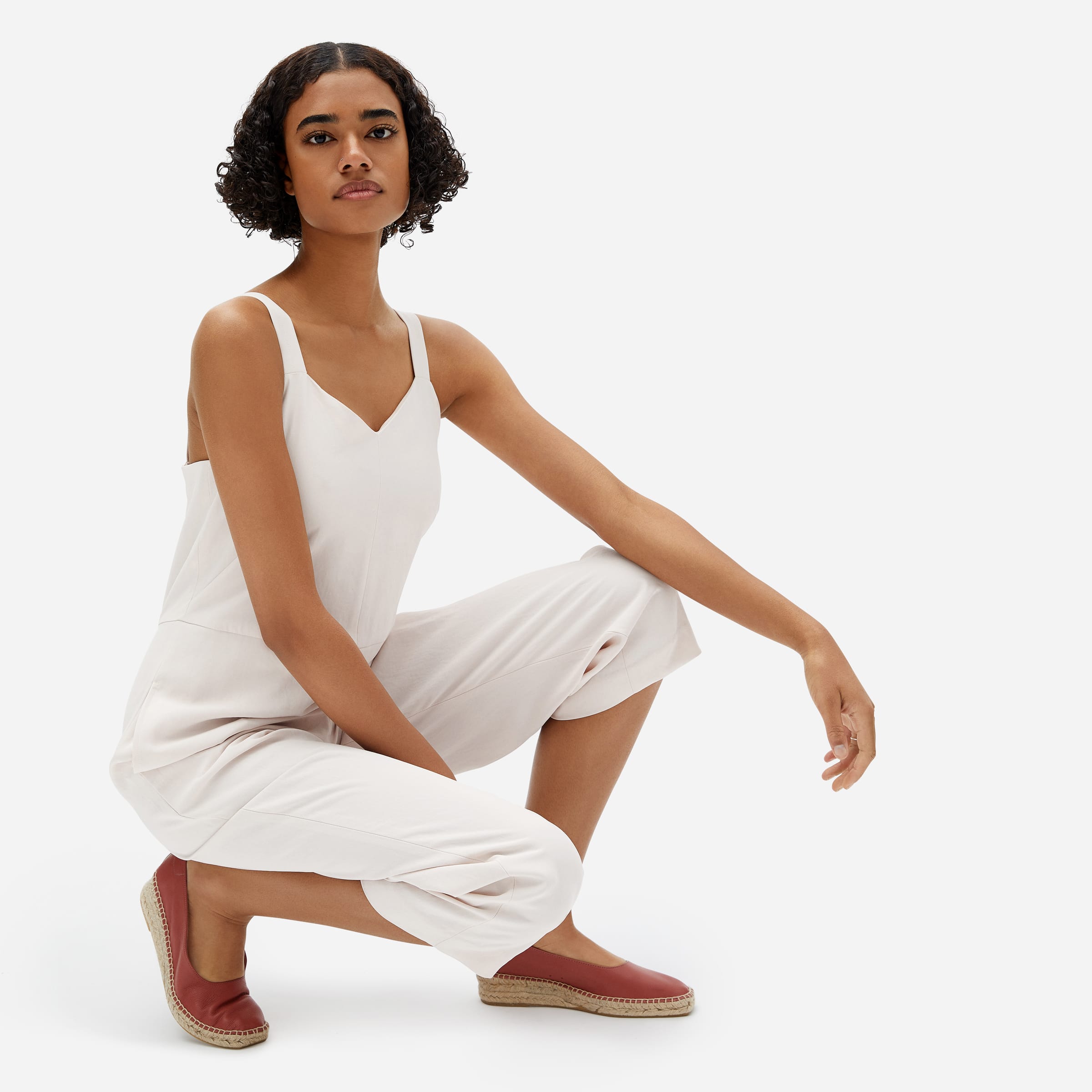 The Japanese GoWeave Slip Jumpsuit Pink Sand – Everlane