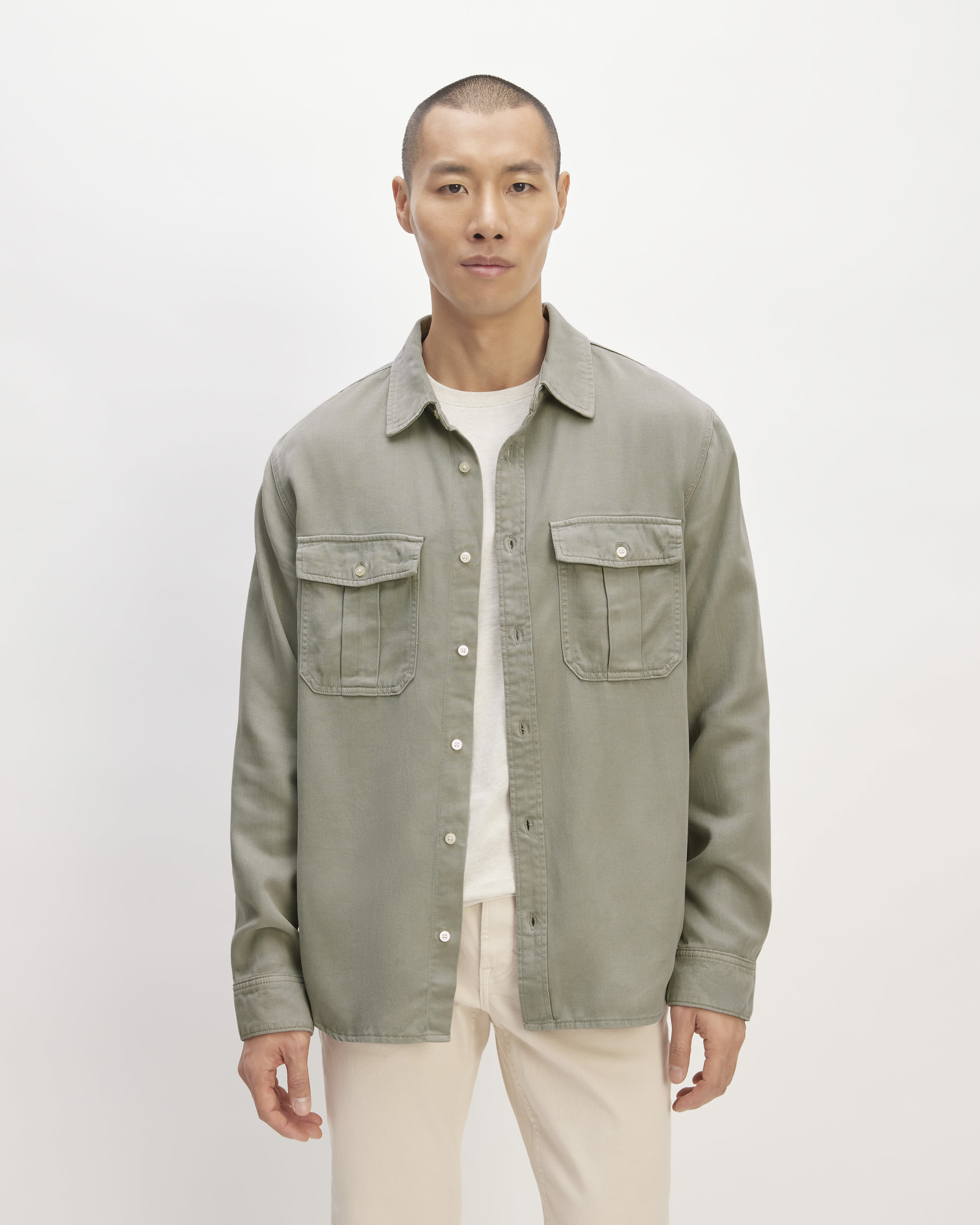 The SuperSoft Utility Shirt Sage Green – Everlane