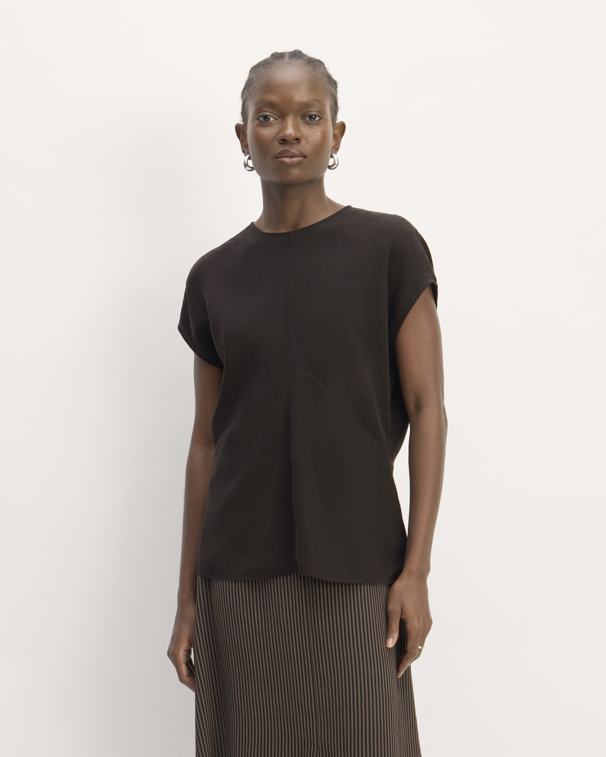 The Drape Top in Butterlite Black – Everlane