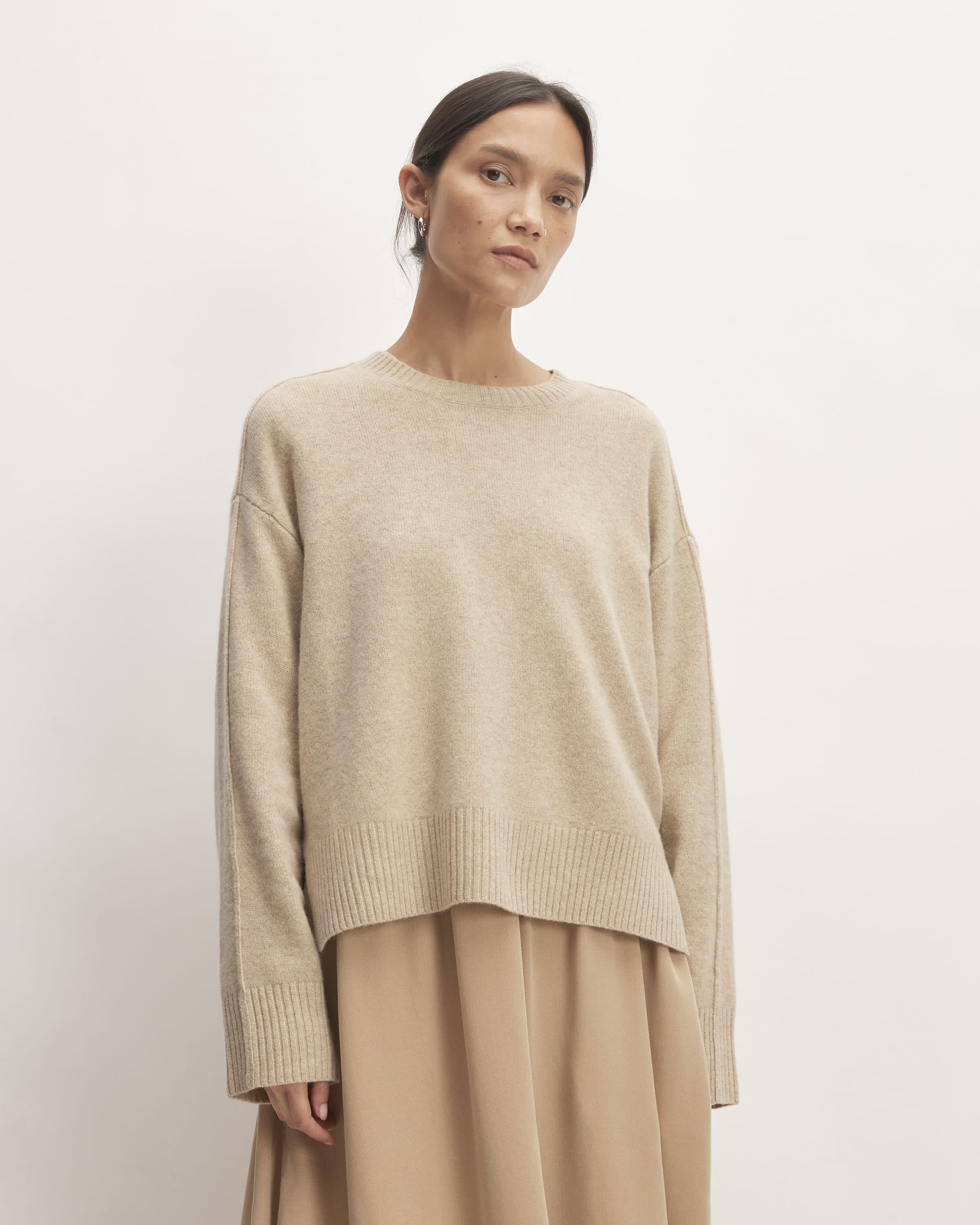 The Good Merino Wool Crewneck Sweater Light Camel / Dark Oat – Everlane