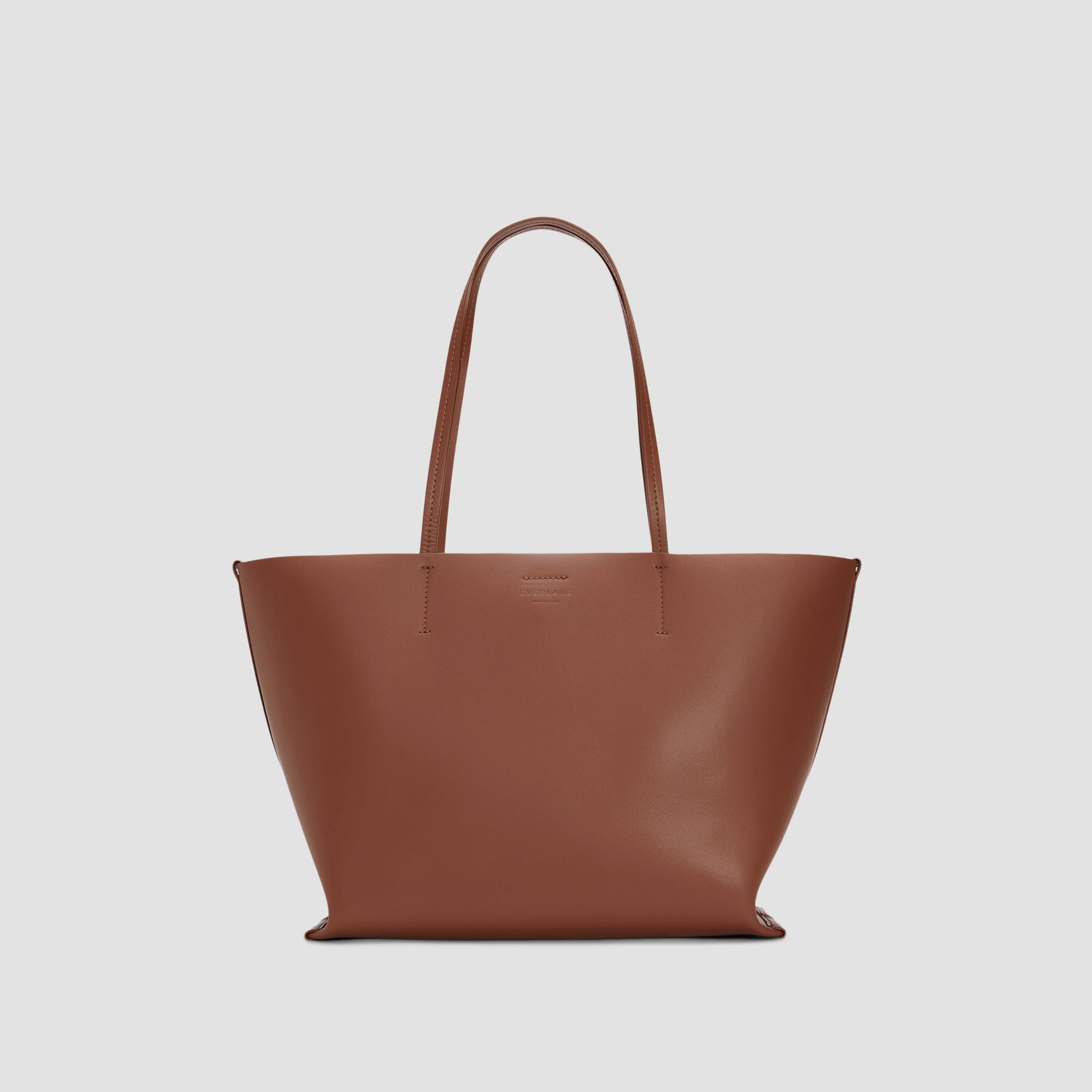 The Luxe Medium Italian Leather Tote Cognac Everlane