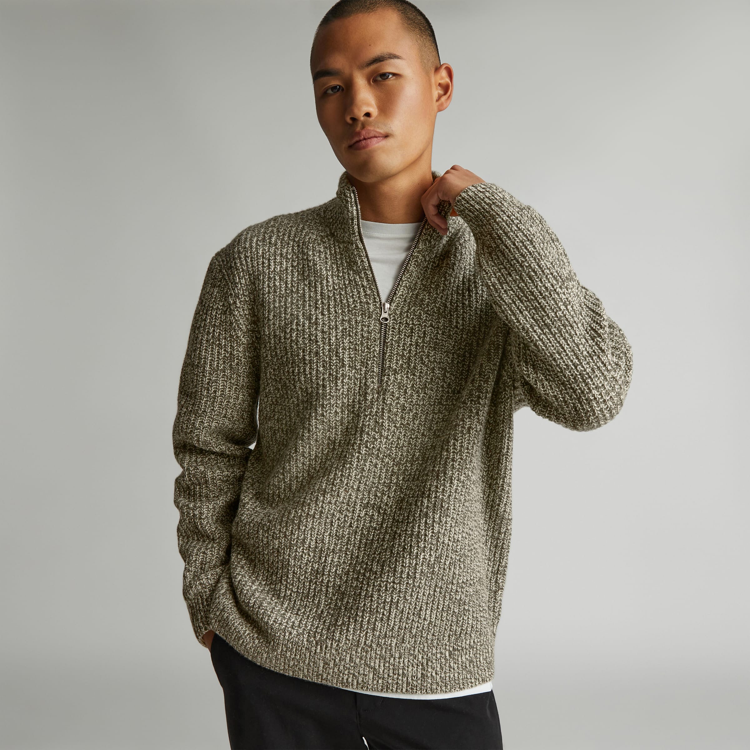 The Felted Merino Half-Zip Sweater