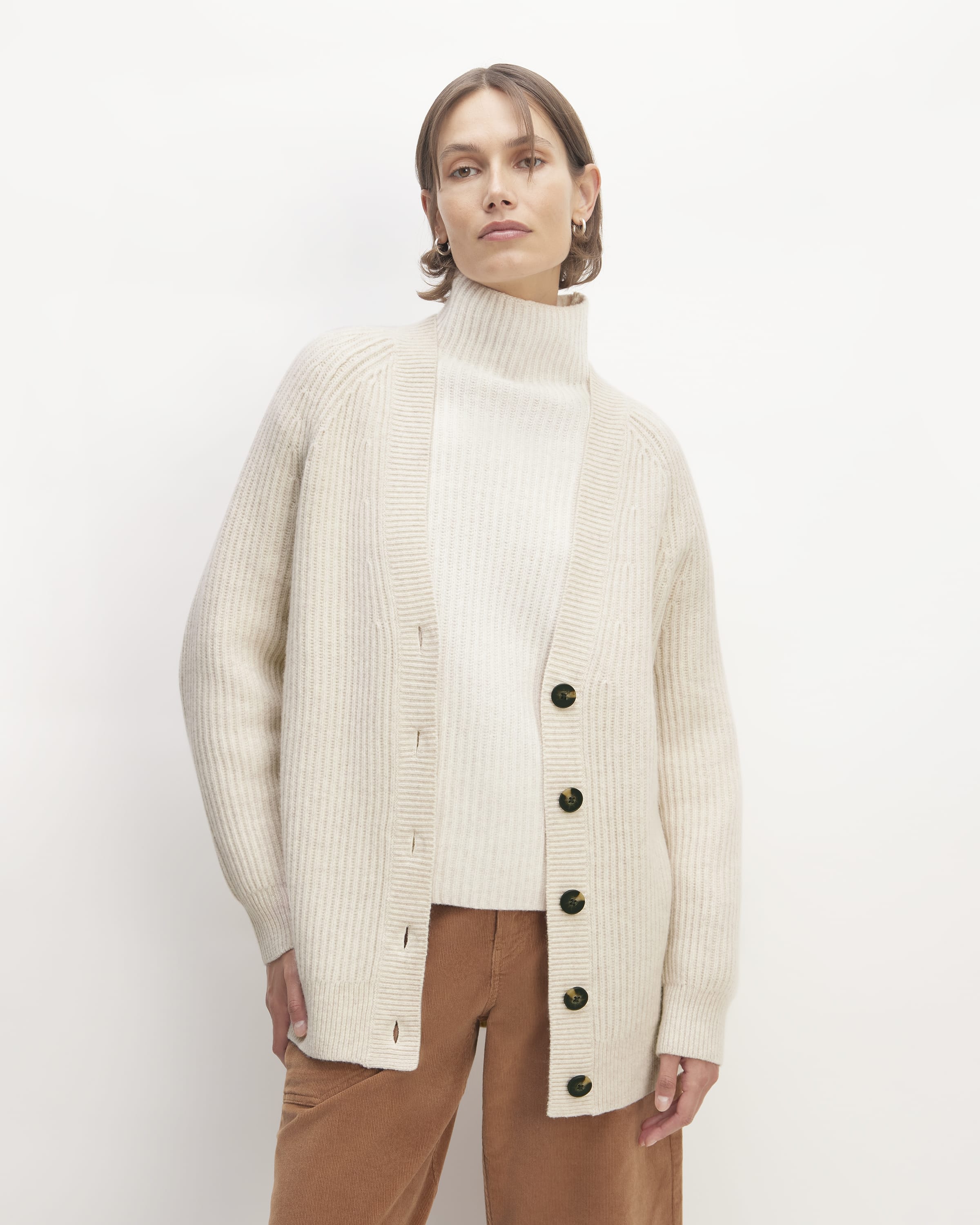 The Felted Merino Cocoon Cardigan Heathered Oat – Everlane