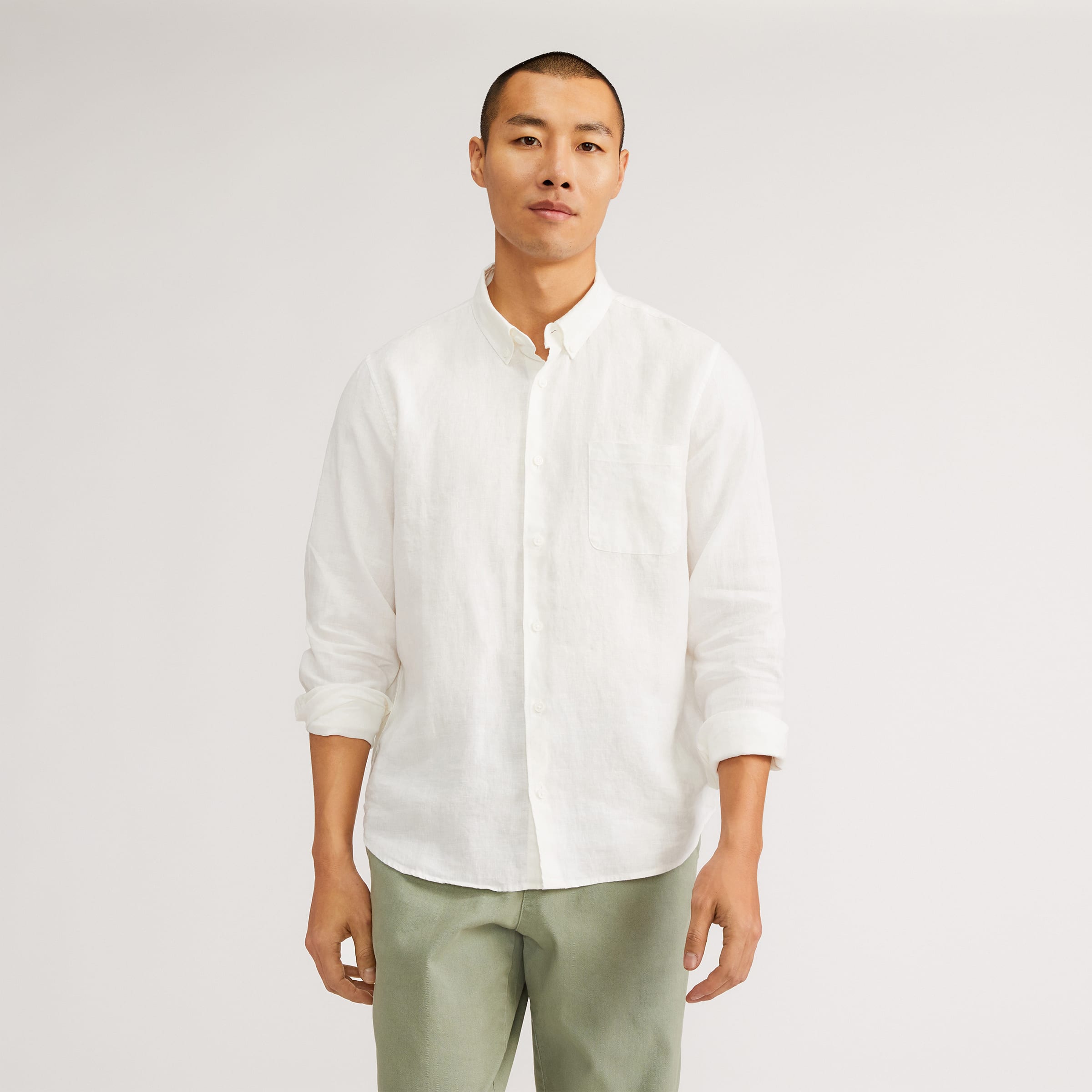 The Linen Standard Fit Shirt White – Everlane