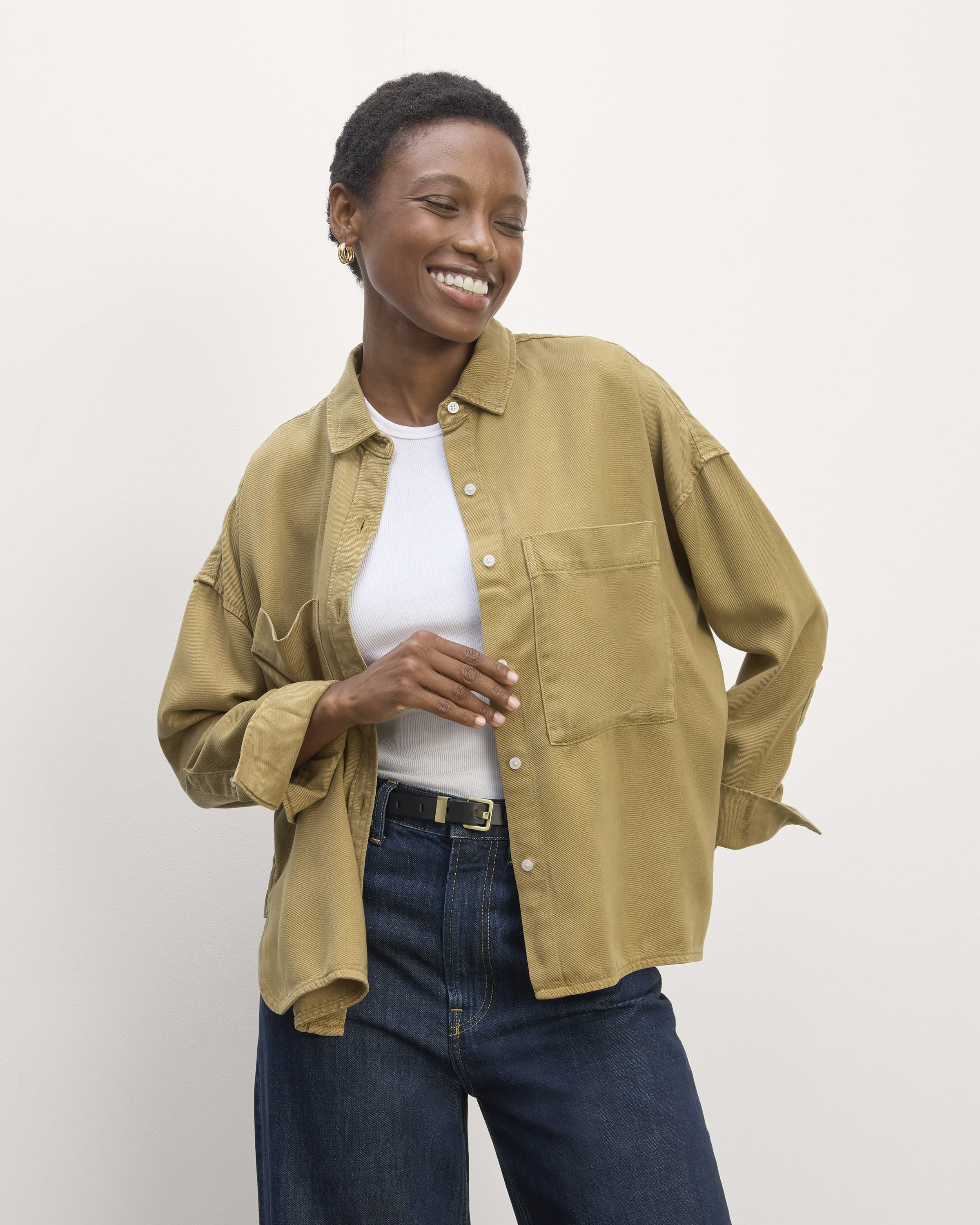 Ounce fond boxy shirt-col