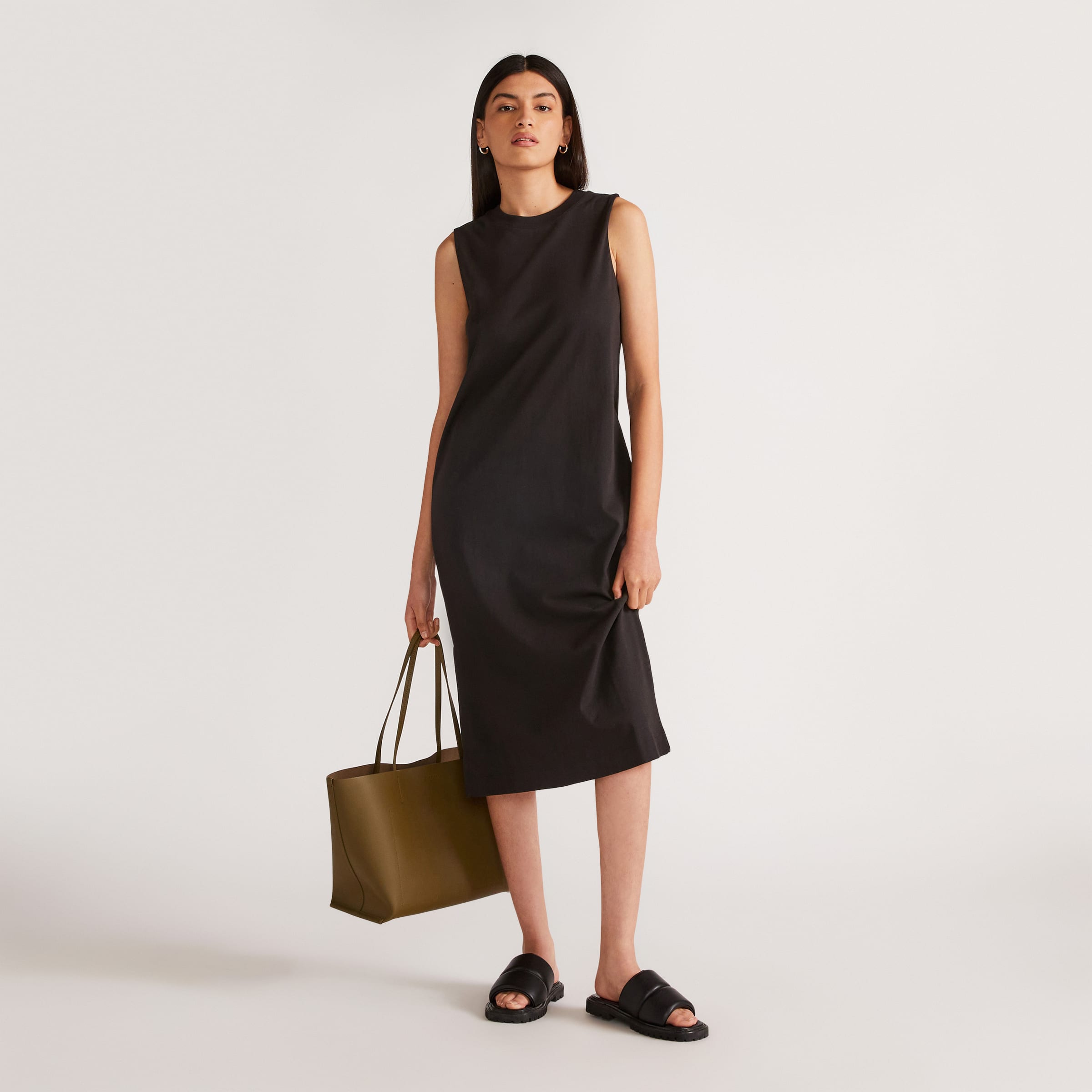 black tank dress cotton