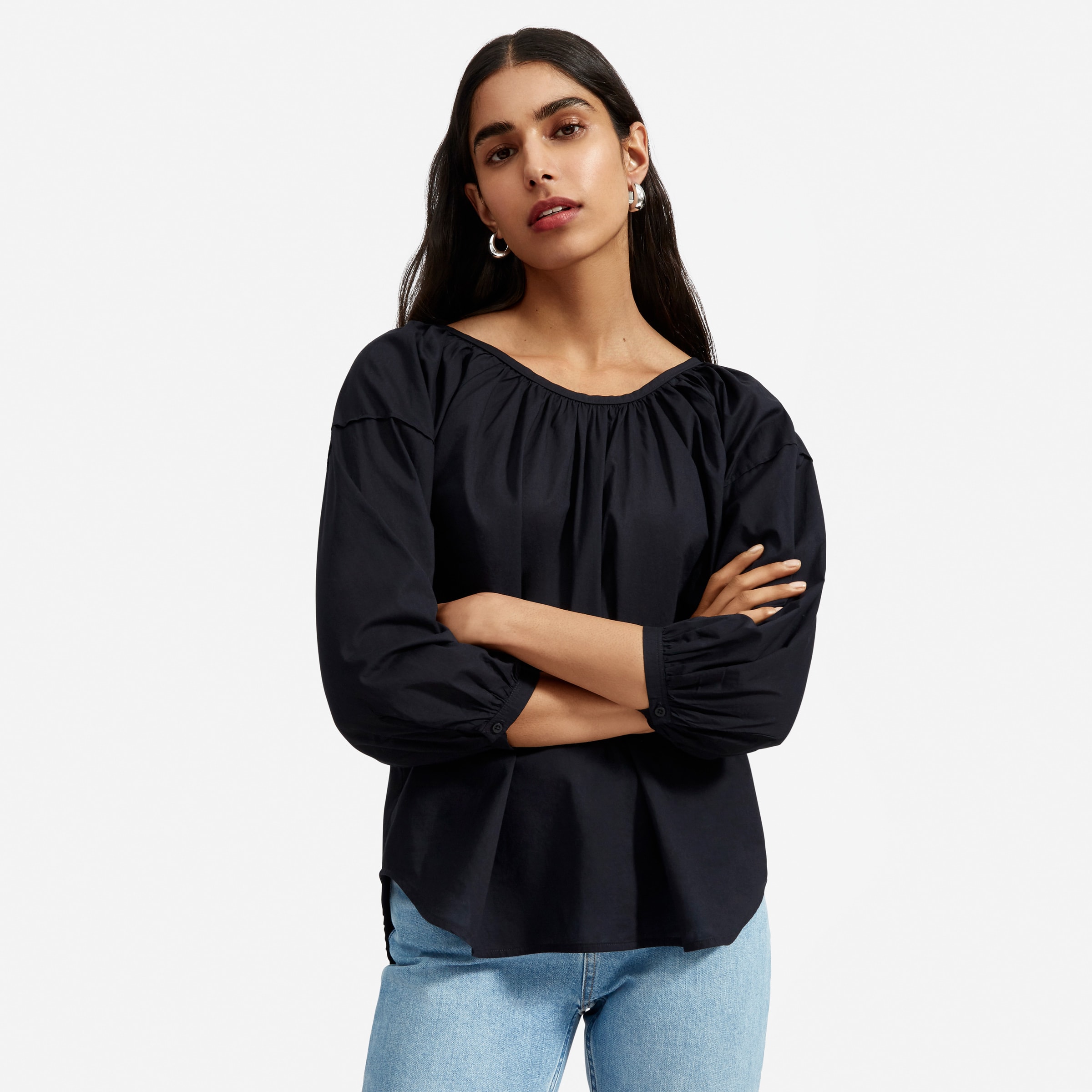 Everlane air hot sale ruched blouse