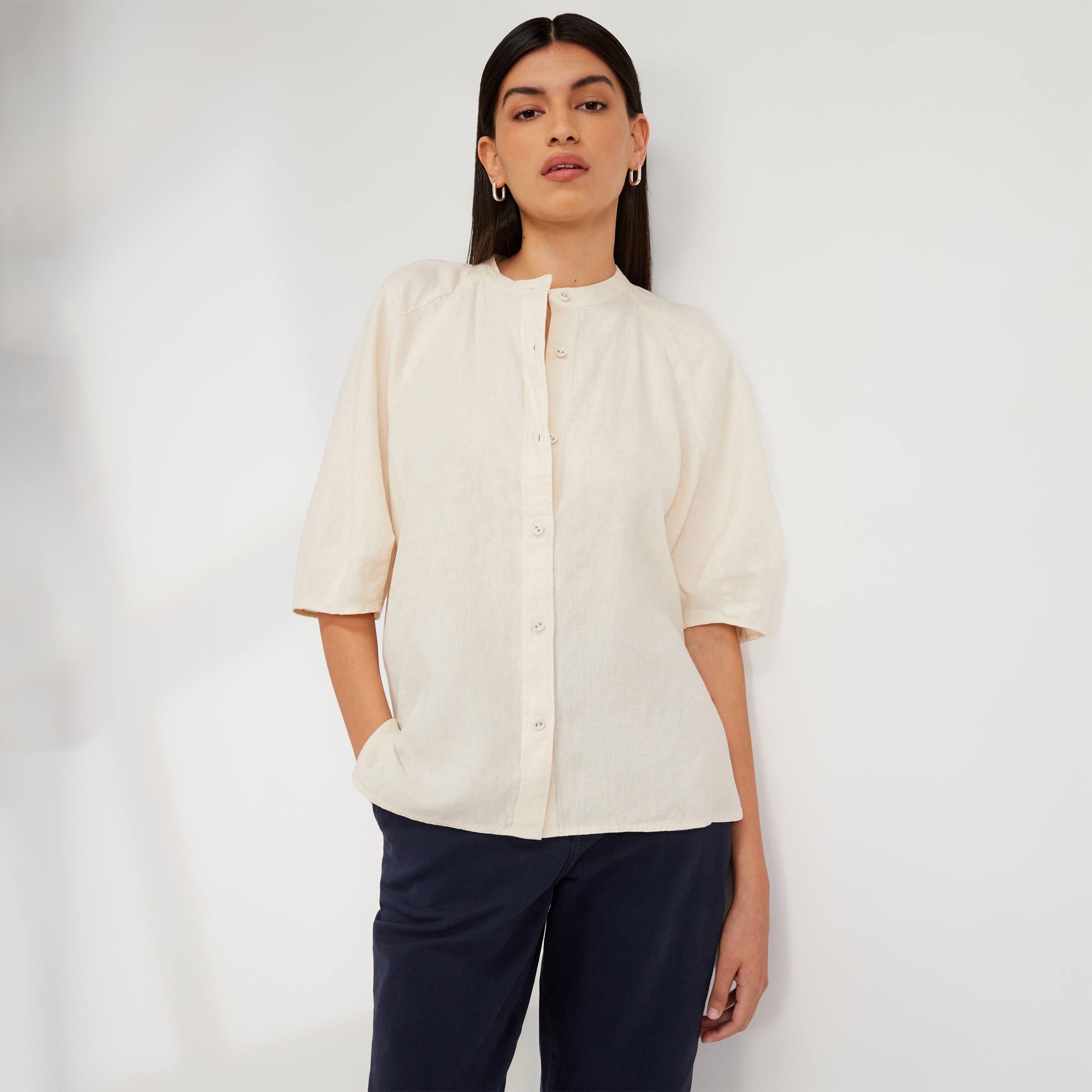 The Linen Puff Sleeve Shirt Canvas Everlane