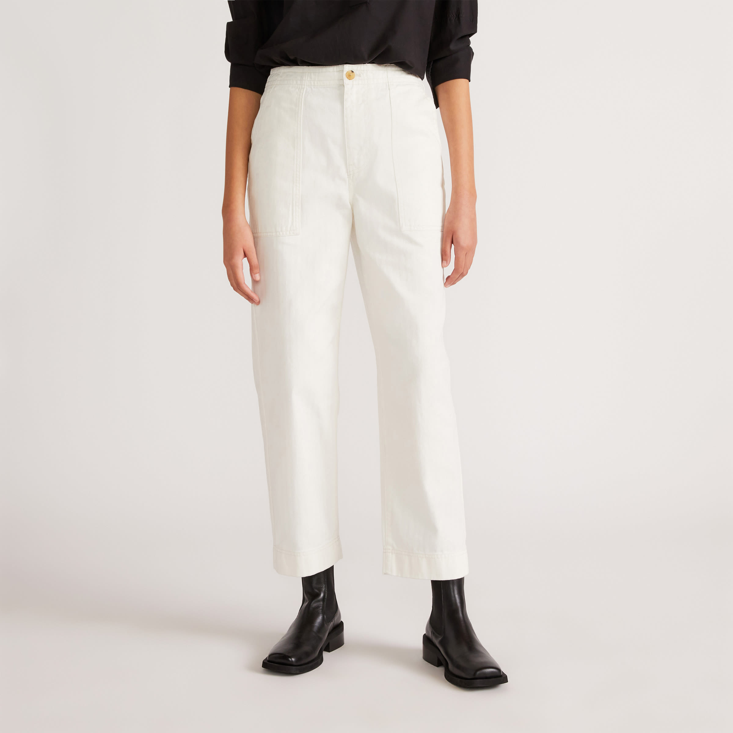 The Organic Cotton Herringbone Pant Bone – Everlane