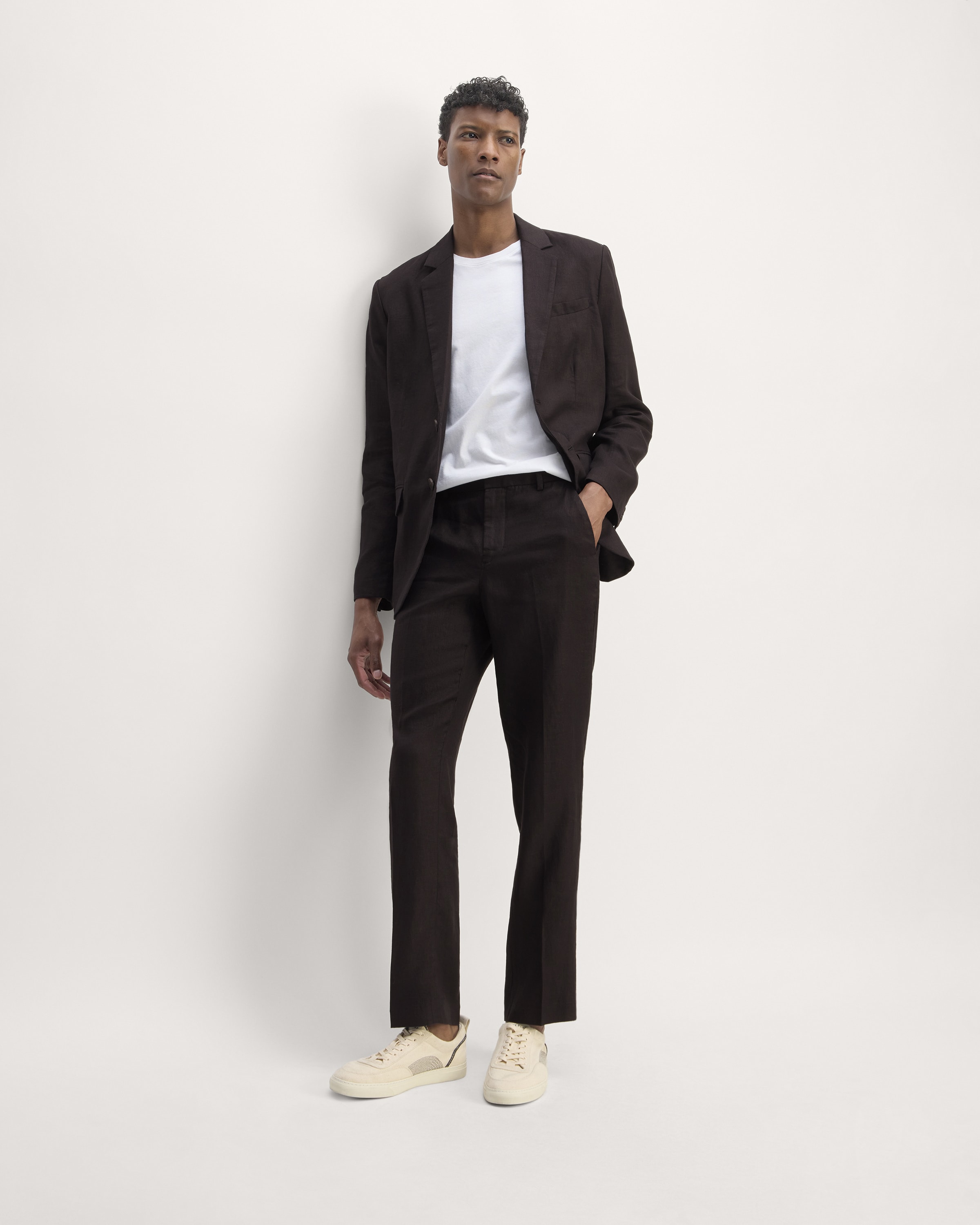 Threadbare Luxe Men's Black Linen Blend Blazer