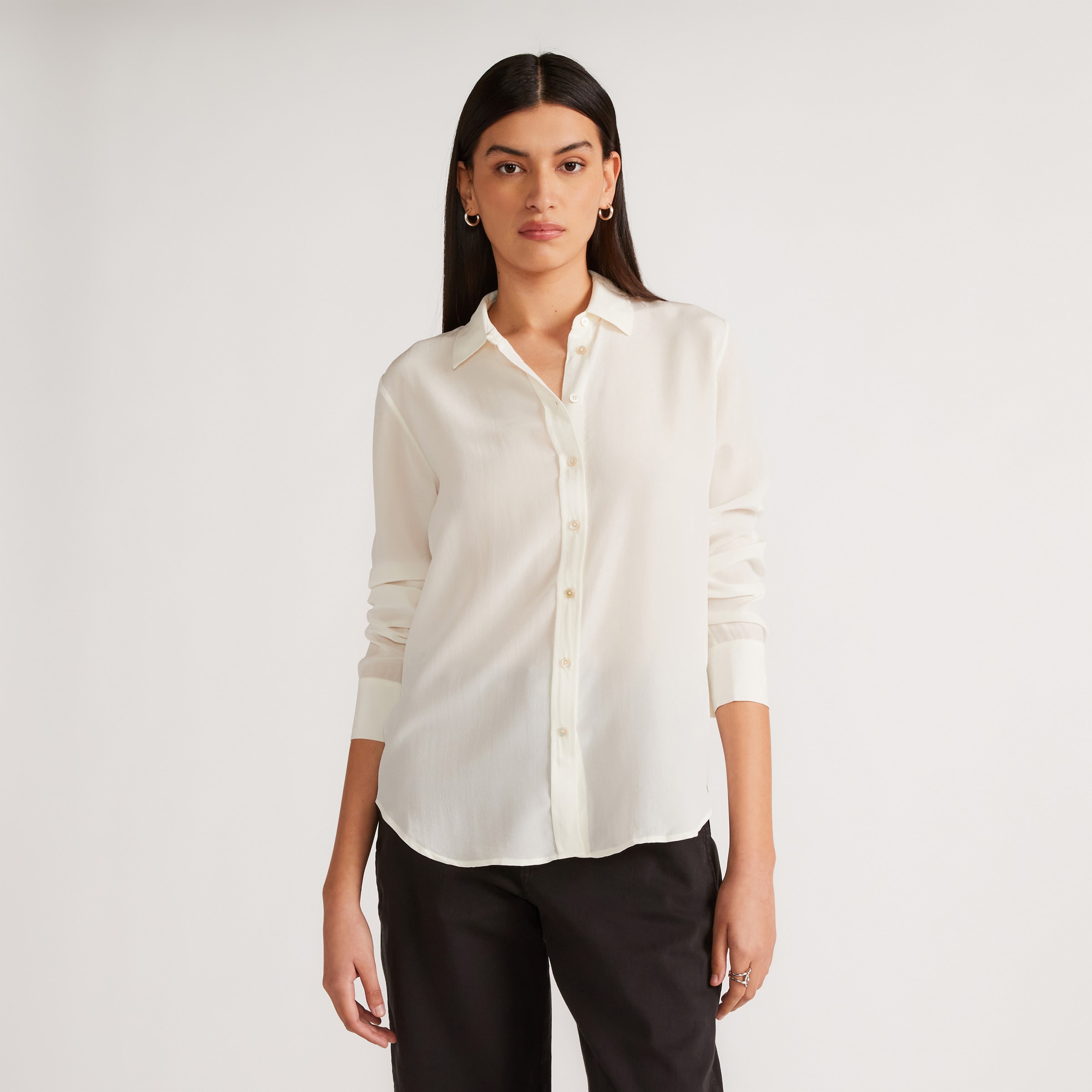 The Clean Silk Relaxed Shirt OffWhite Everlane