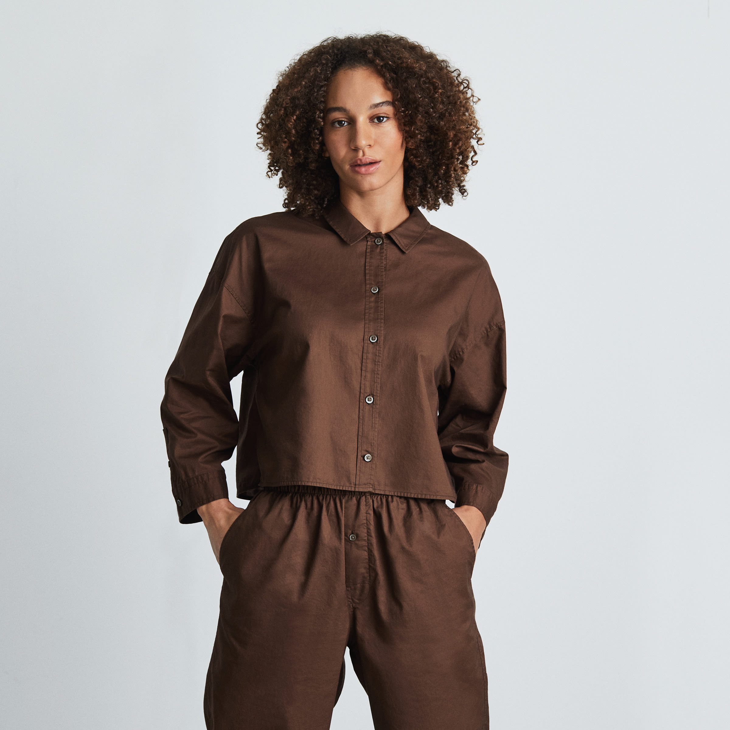 The Woven P.J. Top Chestnut – Everlane