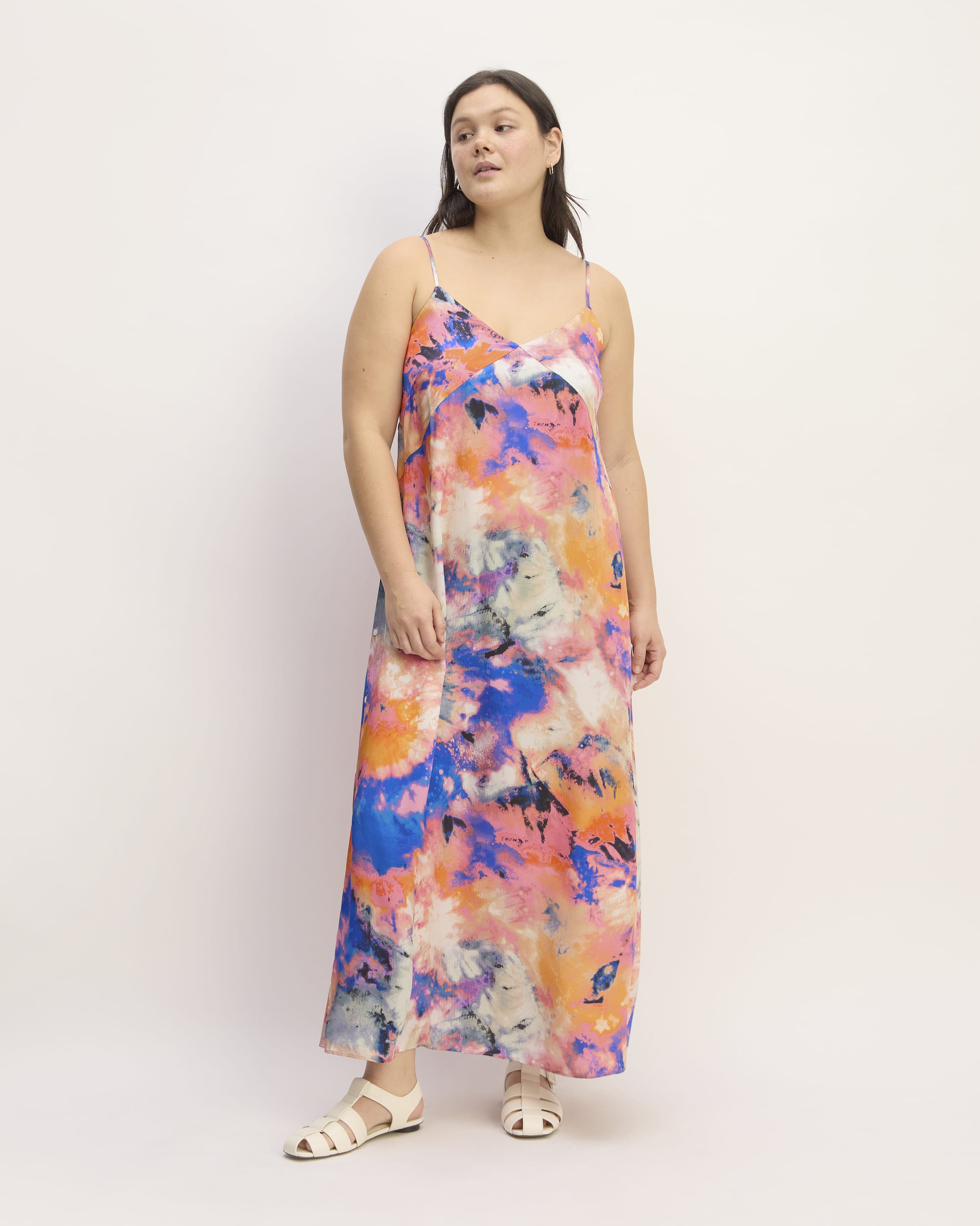 The Everlane x Marques' Almeida Satin Tie-Dye Dress Multi Tie-Dye ...