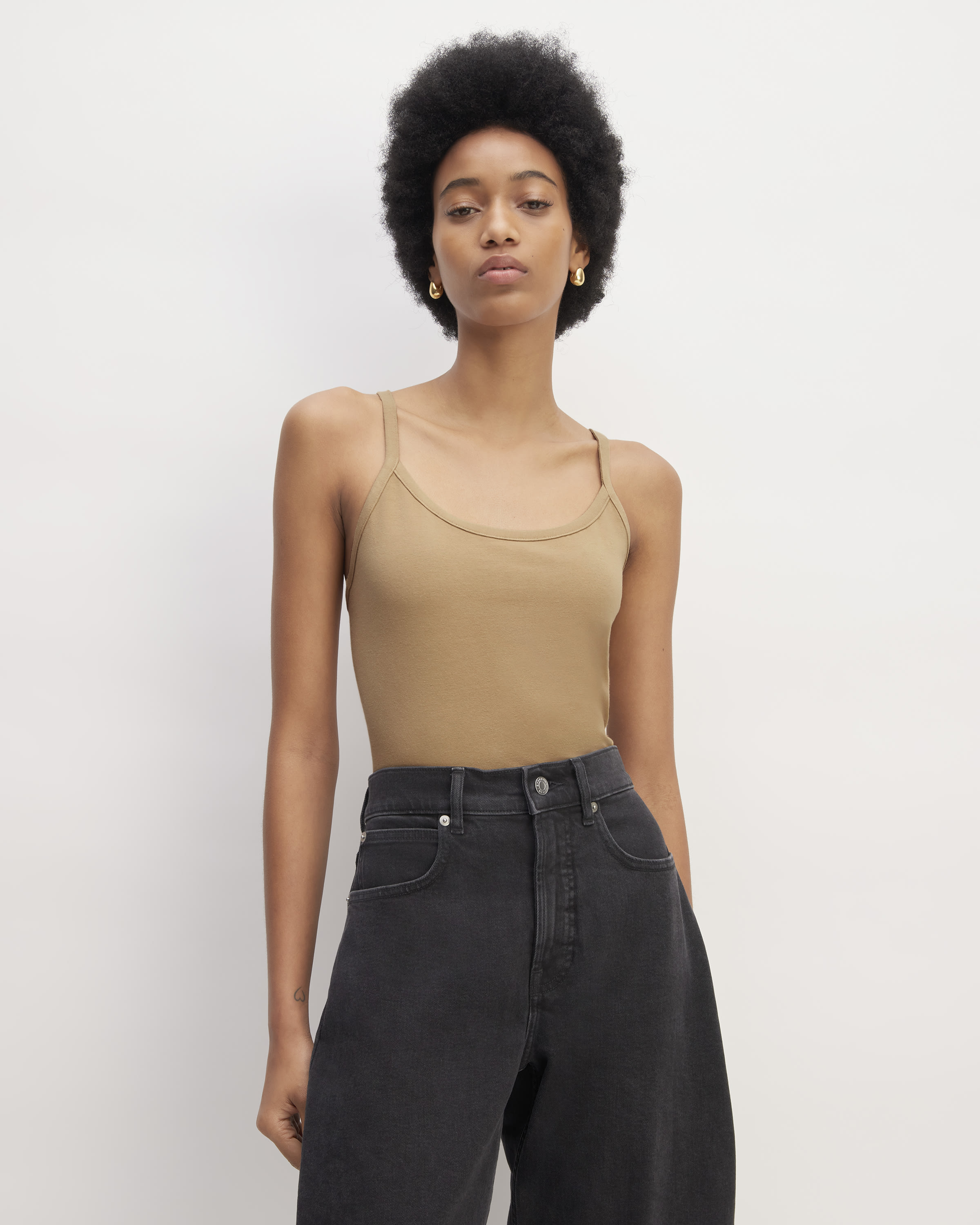 The Supima® Form Spaghetti Strap Cami Tiger's Eye – Everlane