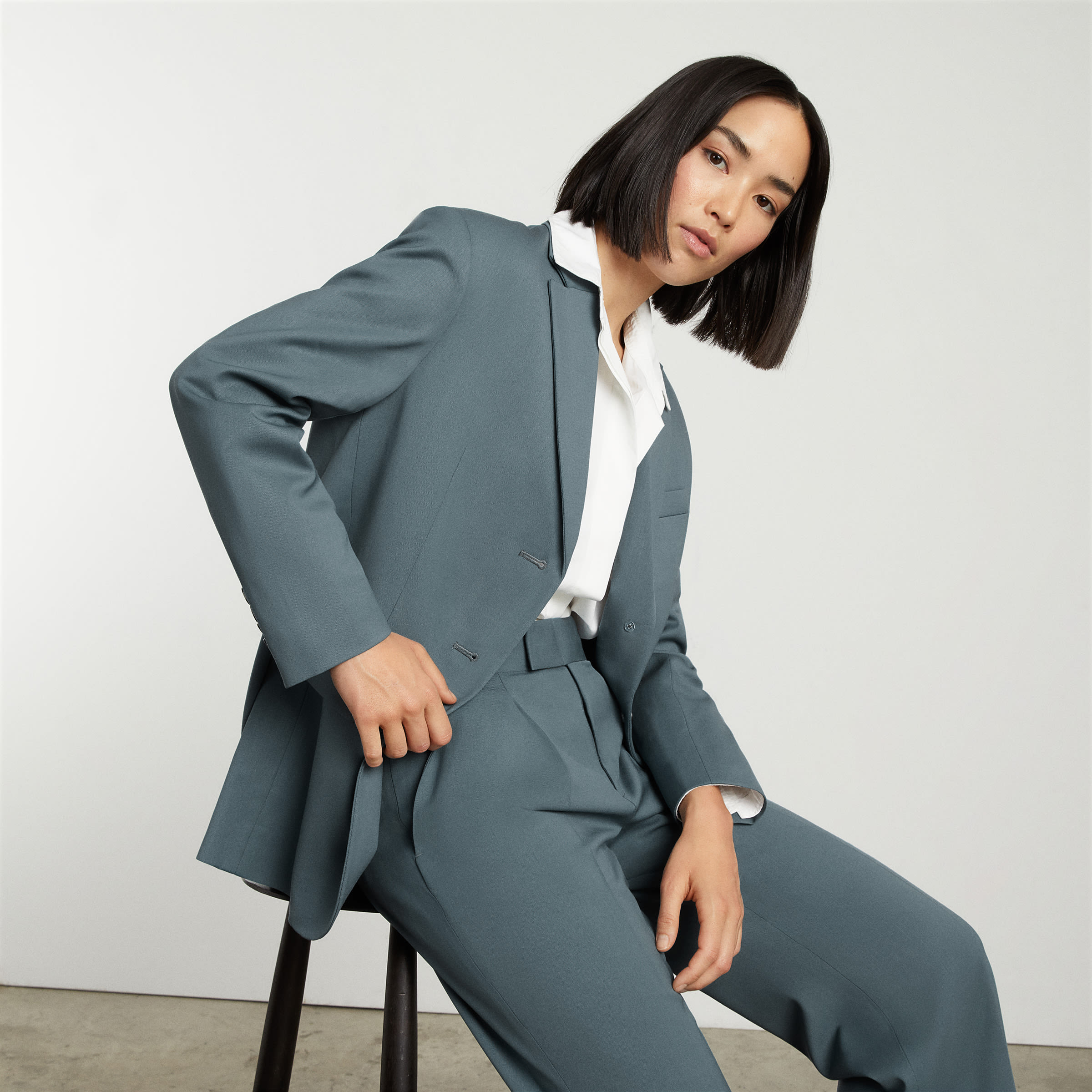 The ’80s Italian Wool Blazer Dusty Blue – Everlane