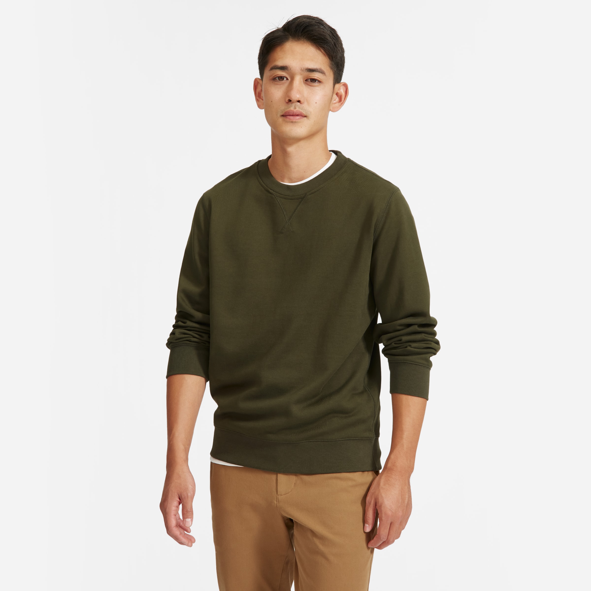 The French Terry Crew | Uniform Dark Forest – Everlane