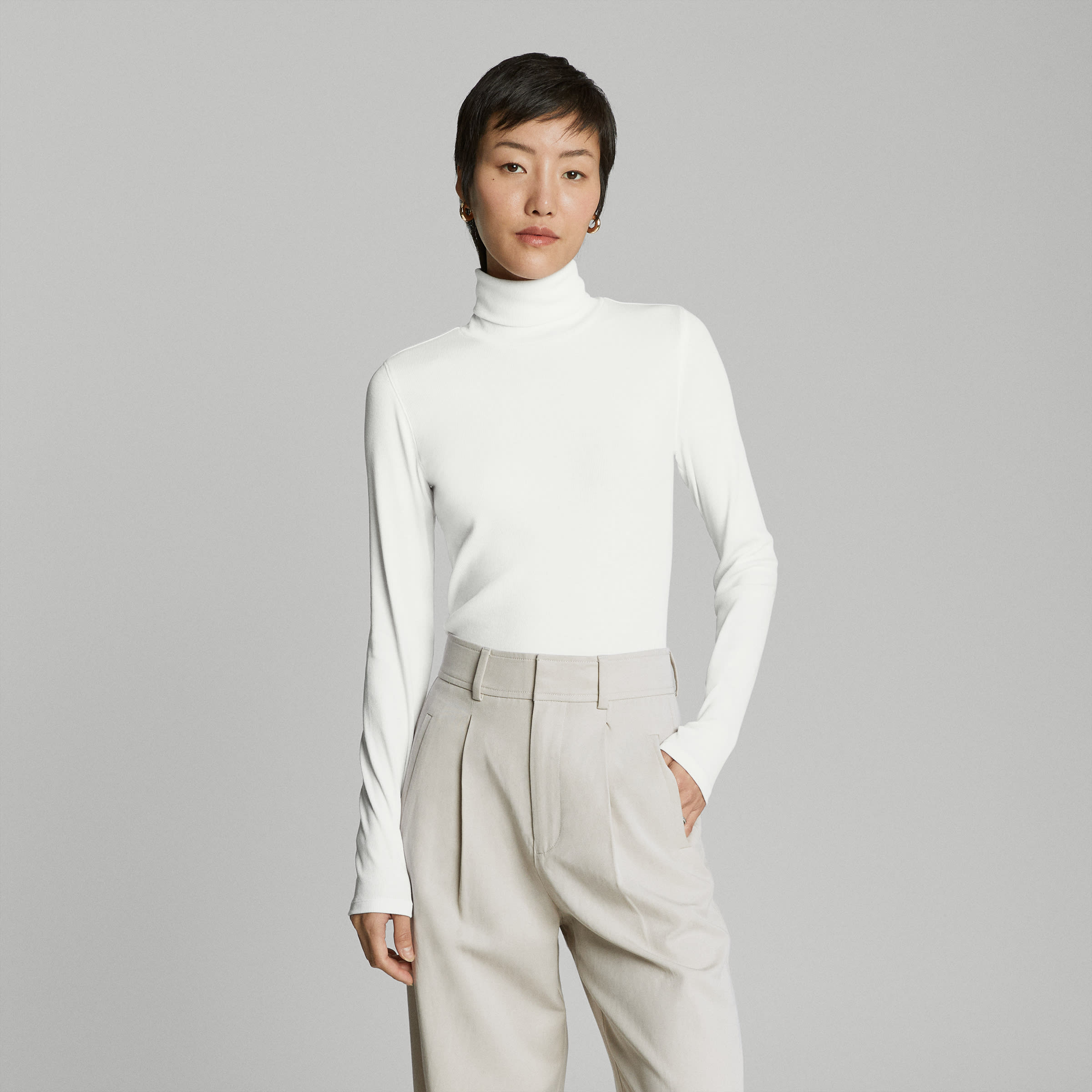 White 2024 turtleneck top