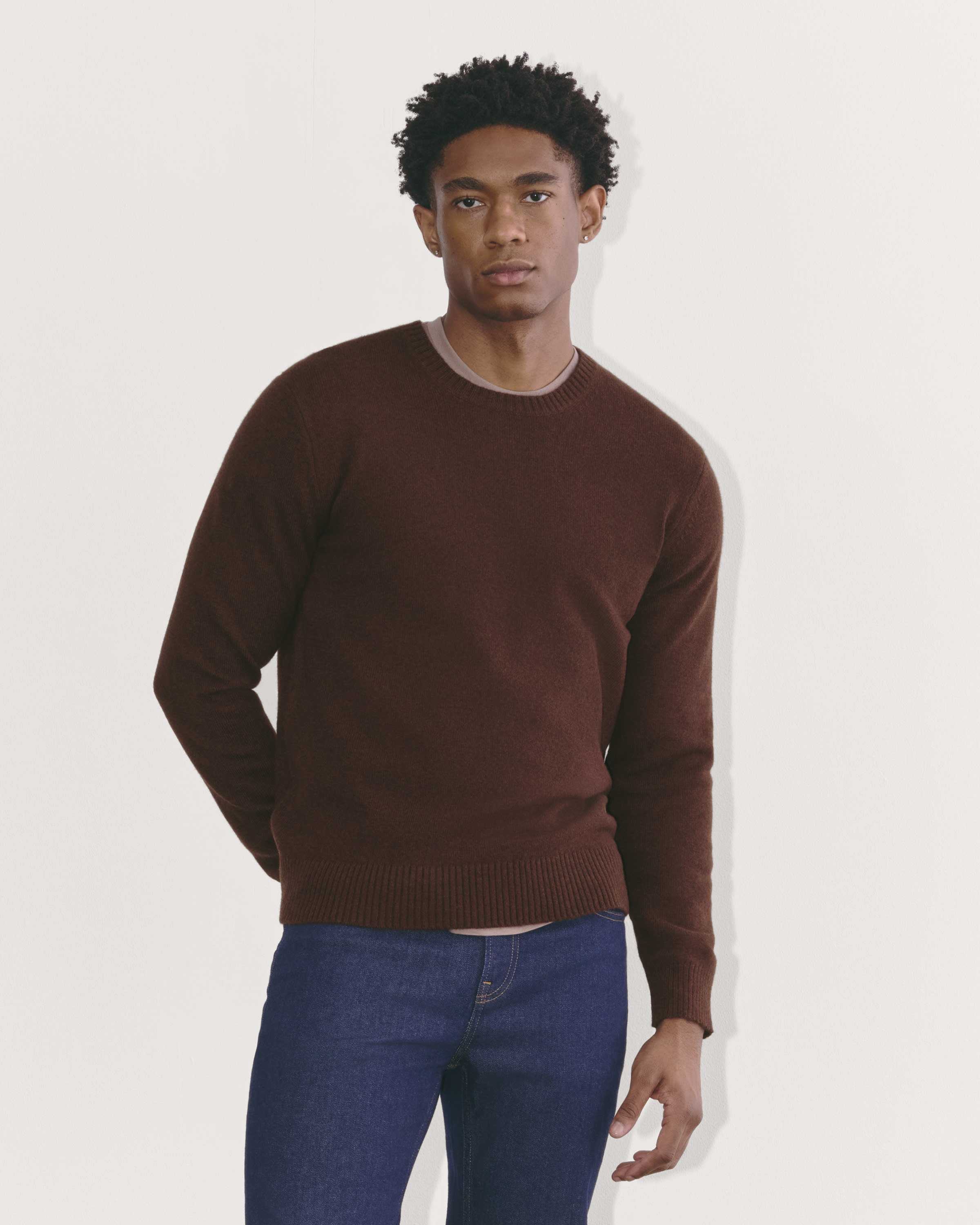 West End Kildare Merino Crew Neck Sweater in Denim