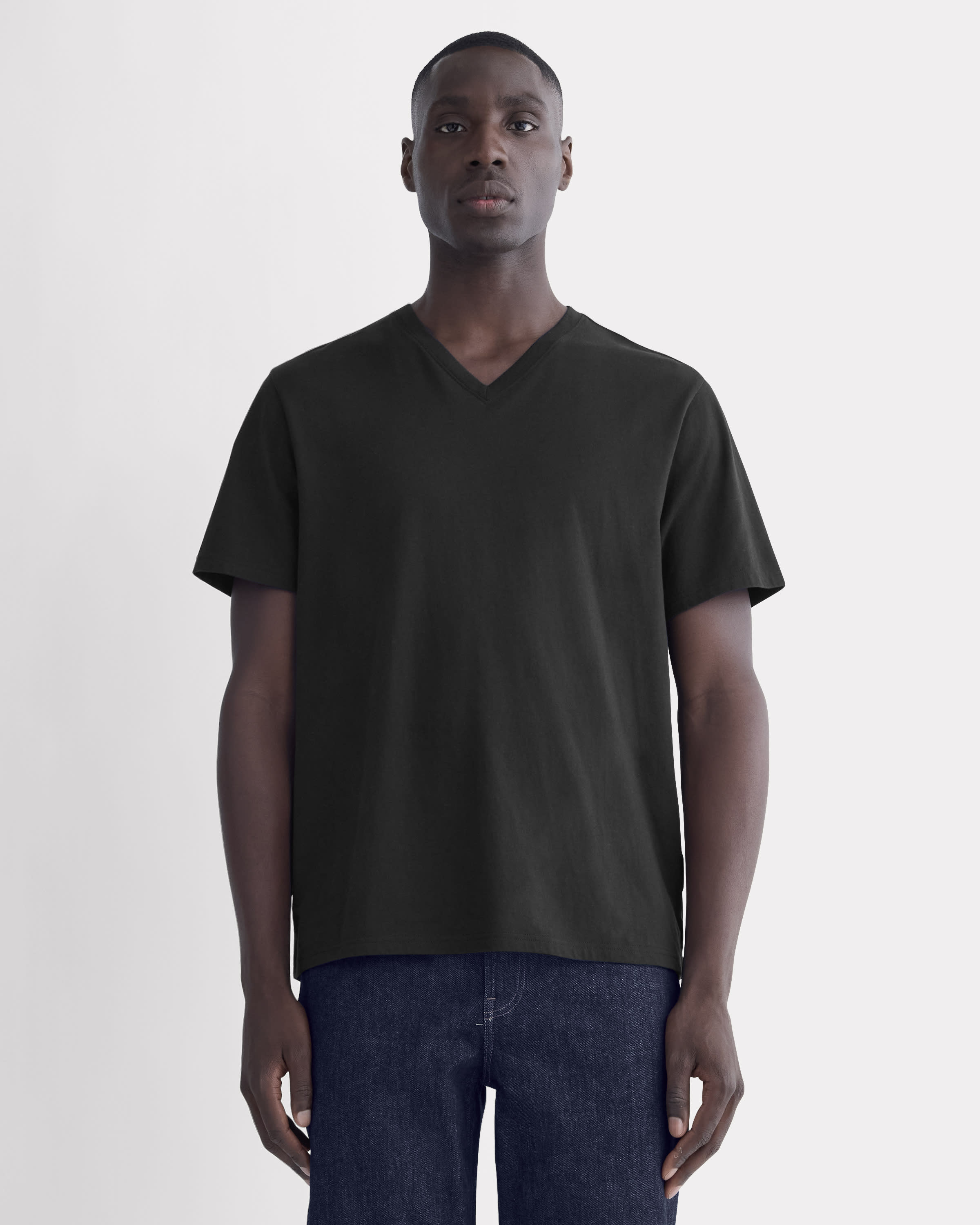 The Essential Organic V-Neck Tee Black – Everlane
