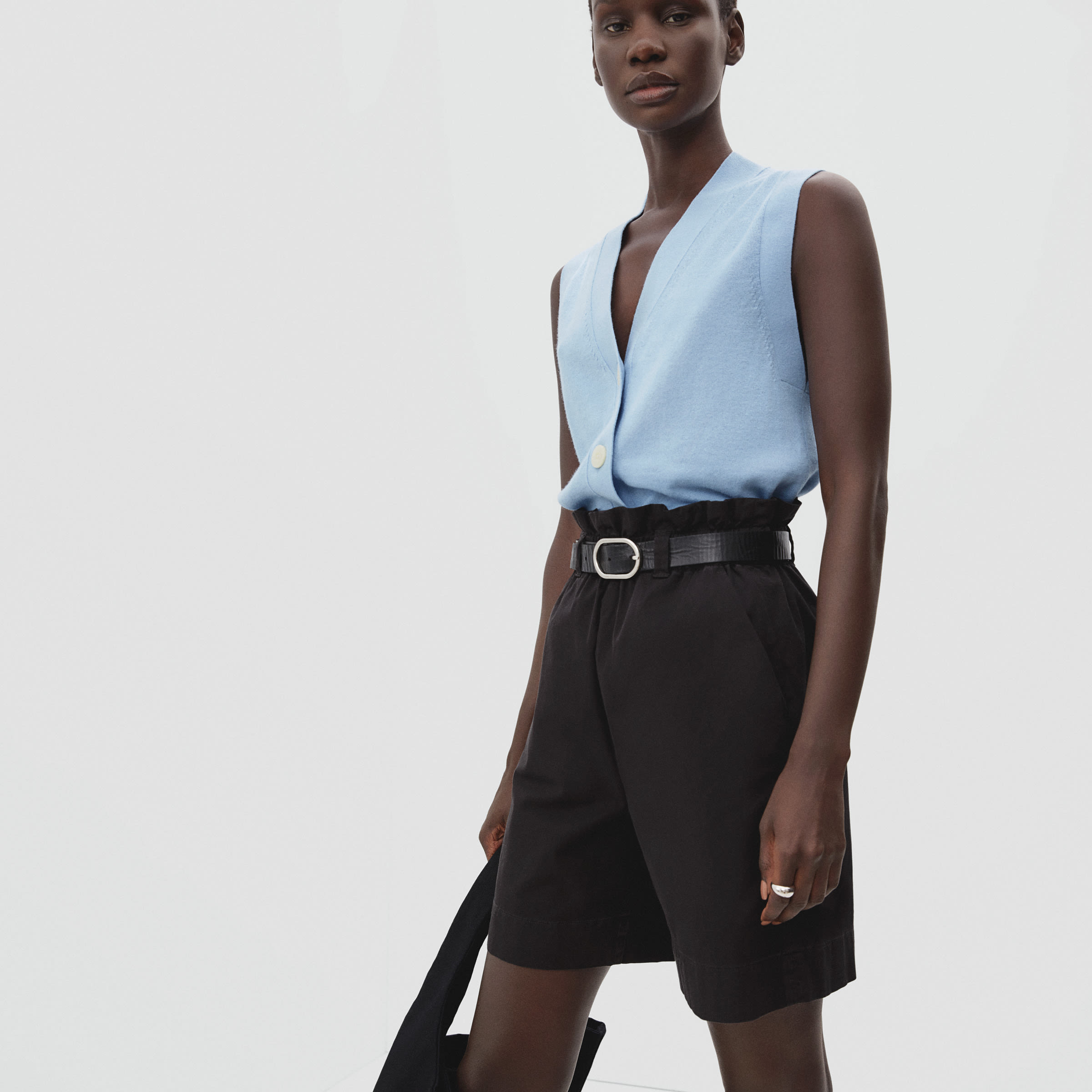 The CottonMerino Sweater Vest Steel Blue Everlane