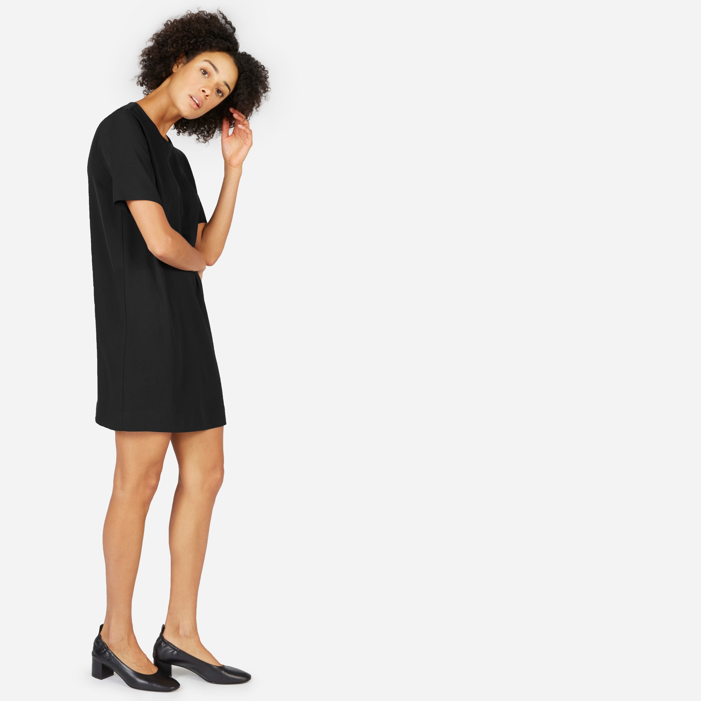 The Japanese GoWeave Zip Tee Dress Black Everlane