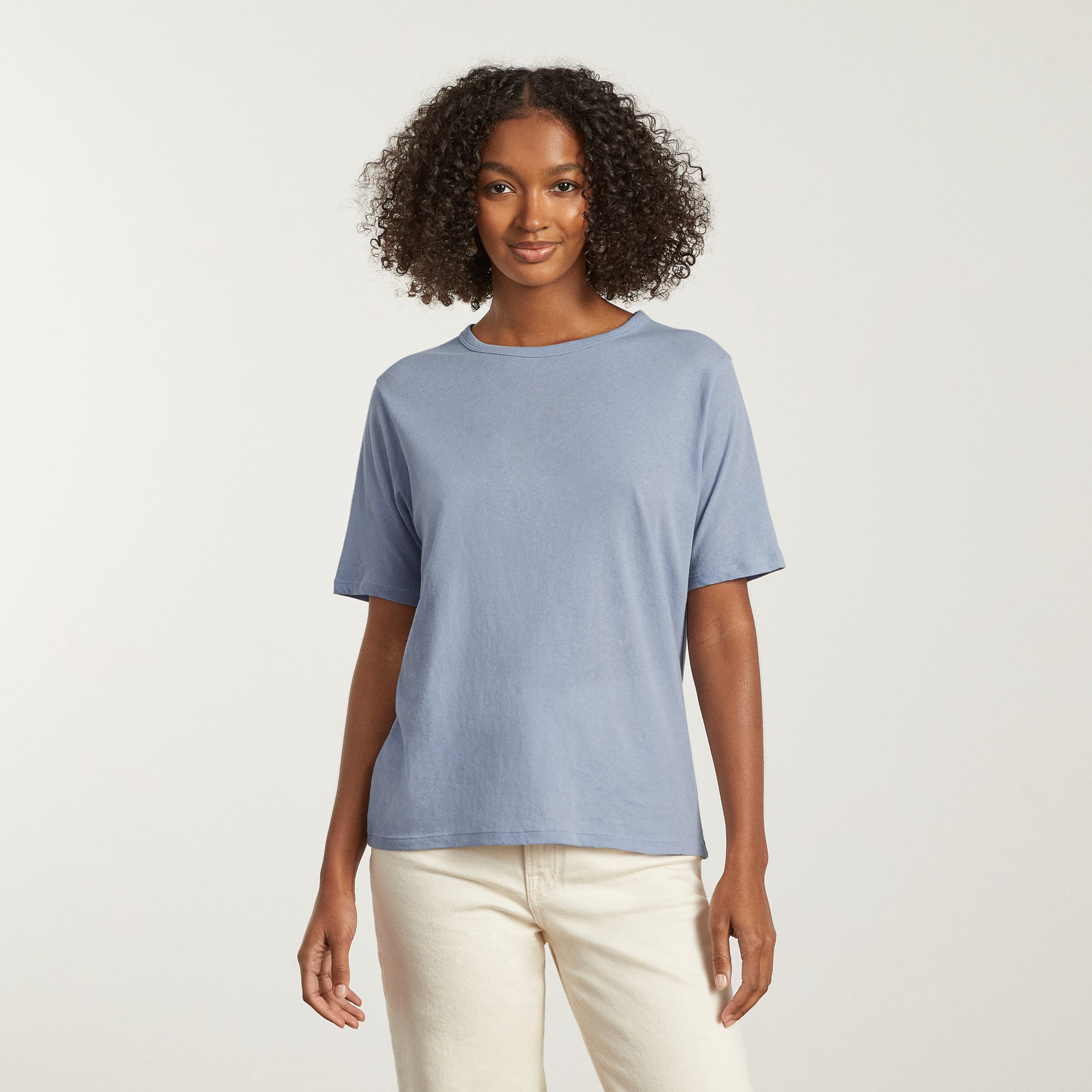 The Air Oversized Crew Tee Blue Slate – Everlane