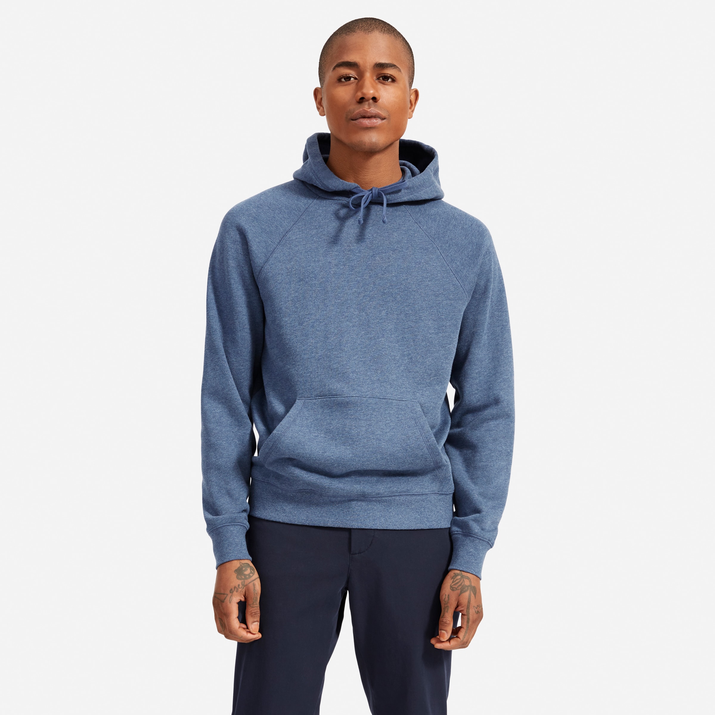 The Lightweight French Terry Hoodie Heathered Blue – Everlane
