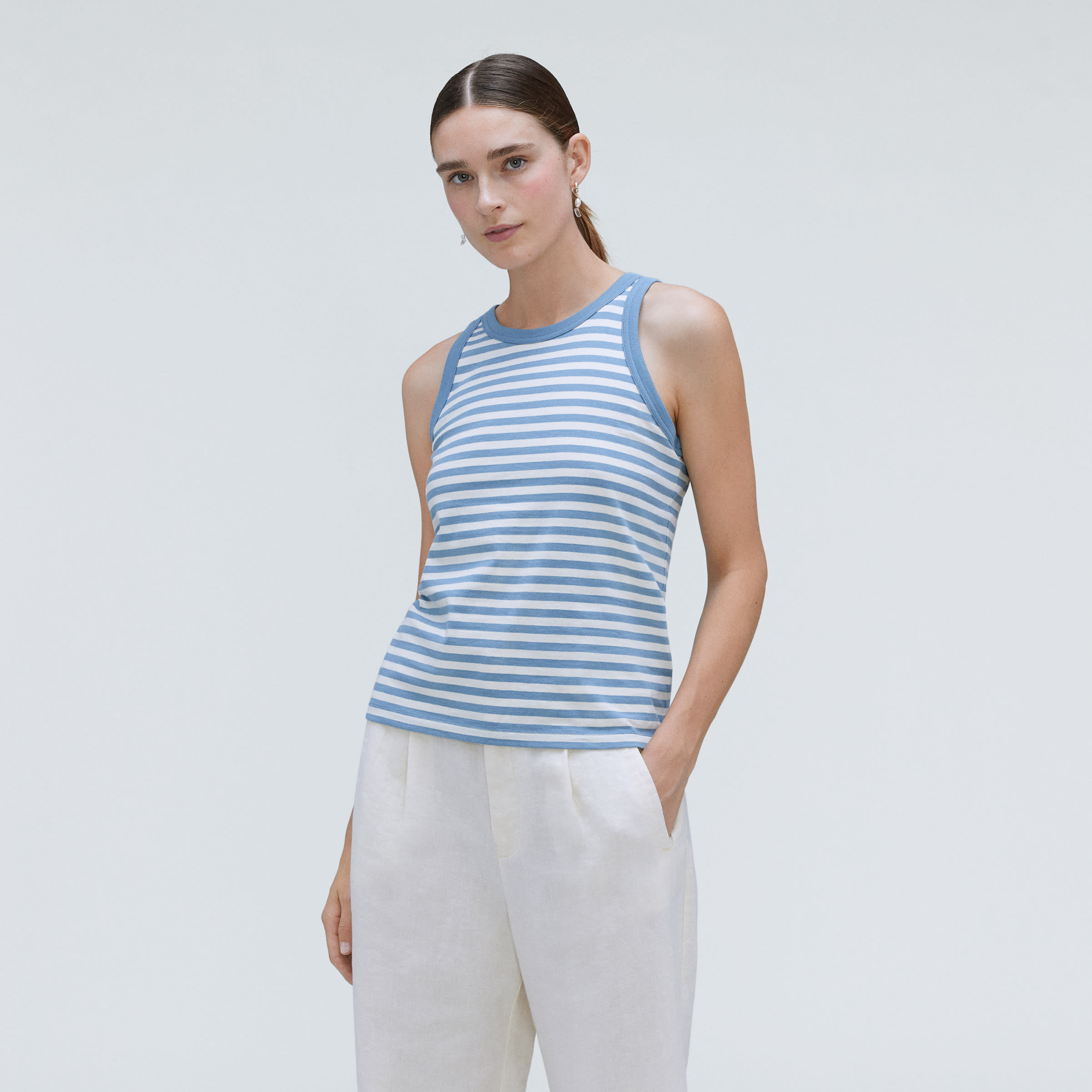 The Organic Cotton Cutaway Tank Spring Lake / Canvas – Everlane