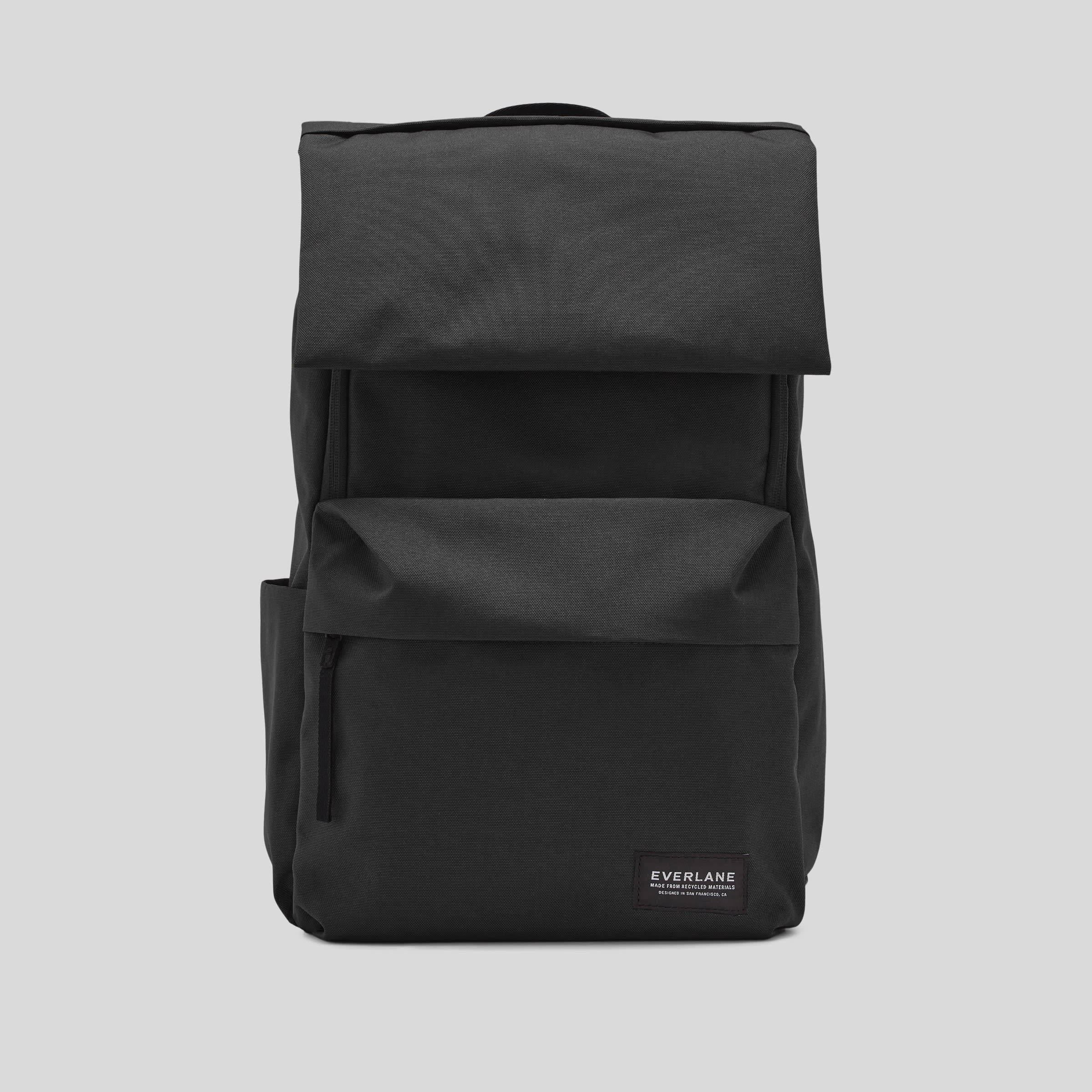 The ReNew Transit Backpack Black (with label) Everlane