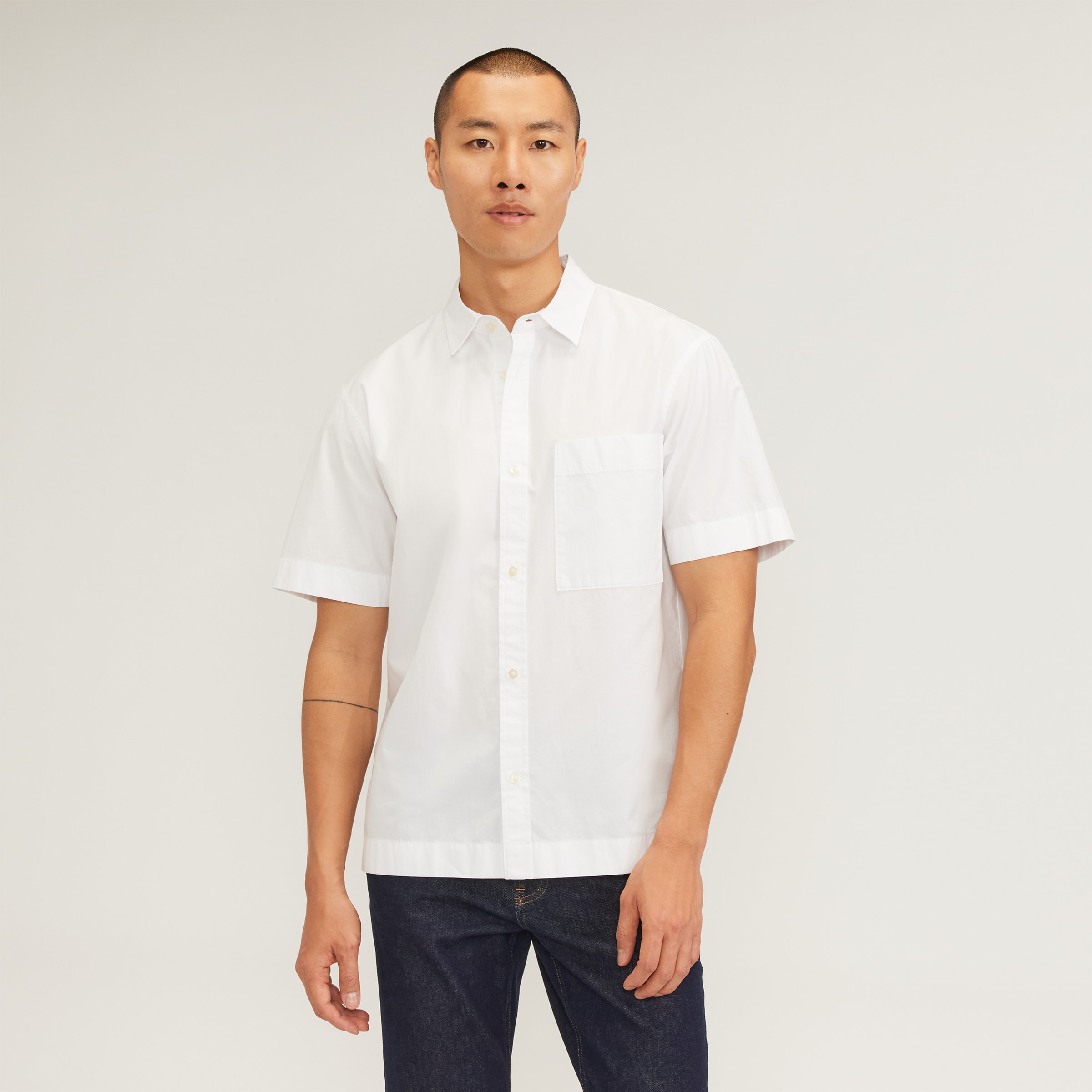 The Poplin Short-Sleeve Shirt White – Everlane