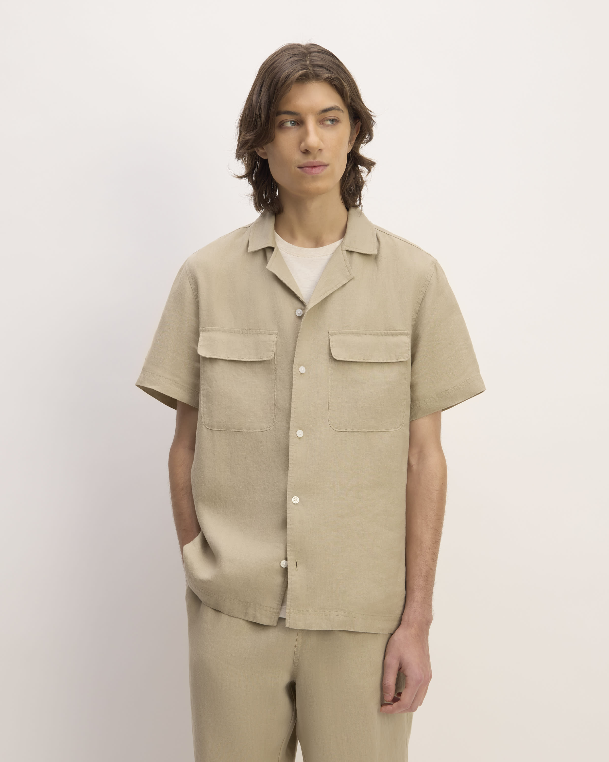 The Resort Shirt in Linen Trench Coat Khaki – Everlane