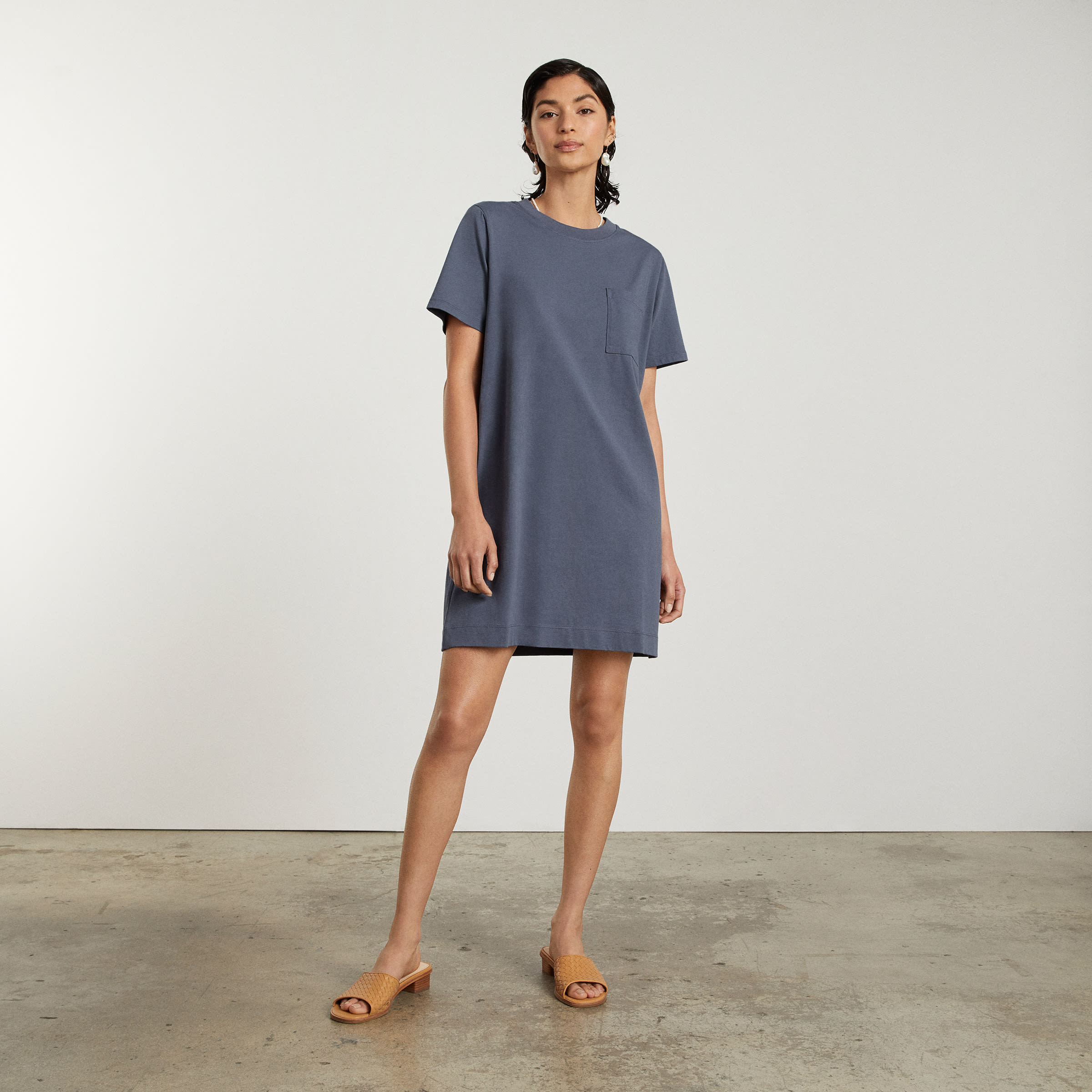 The Organic Cotton Weekend Tee Dress Atlantic – Everlane