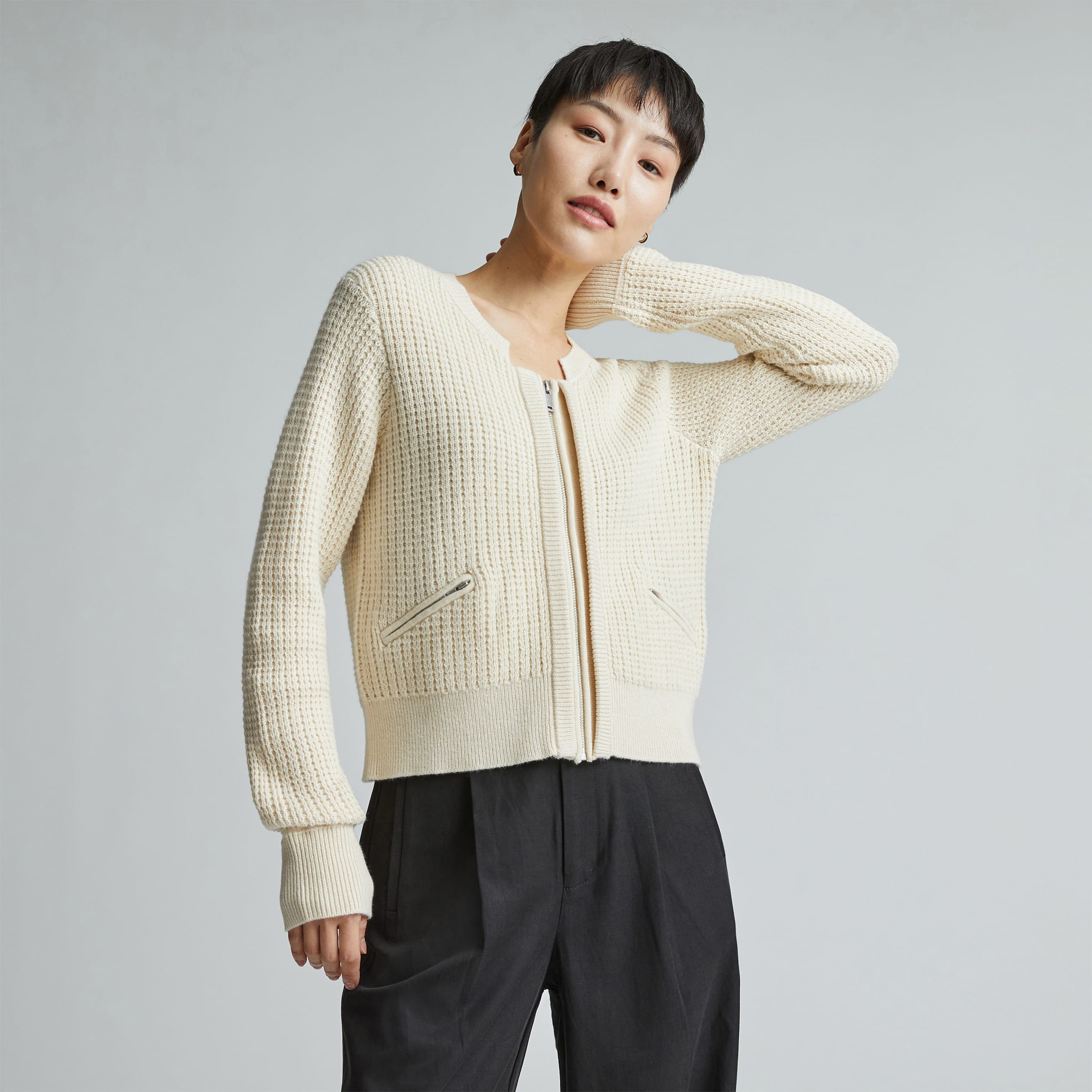 The Cropped Cotton-Merino Bomber Canvas – Everlane
