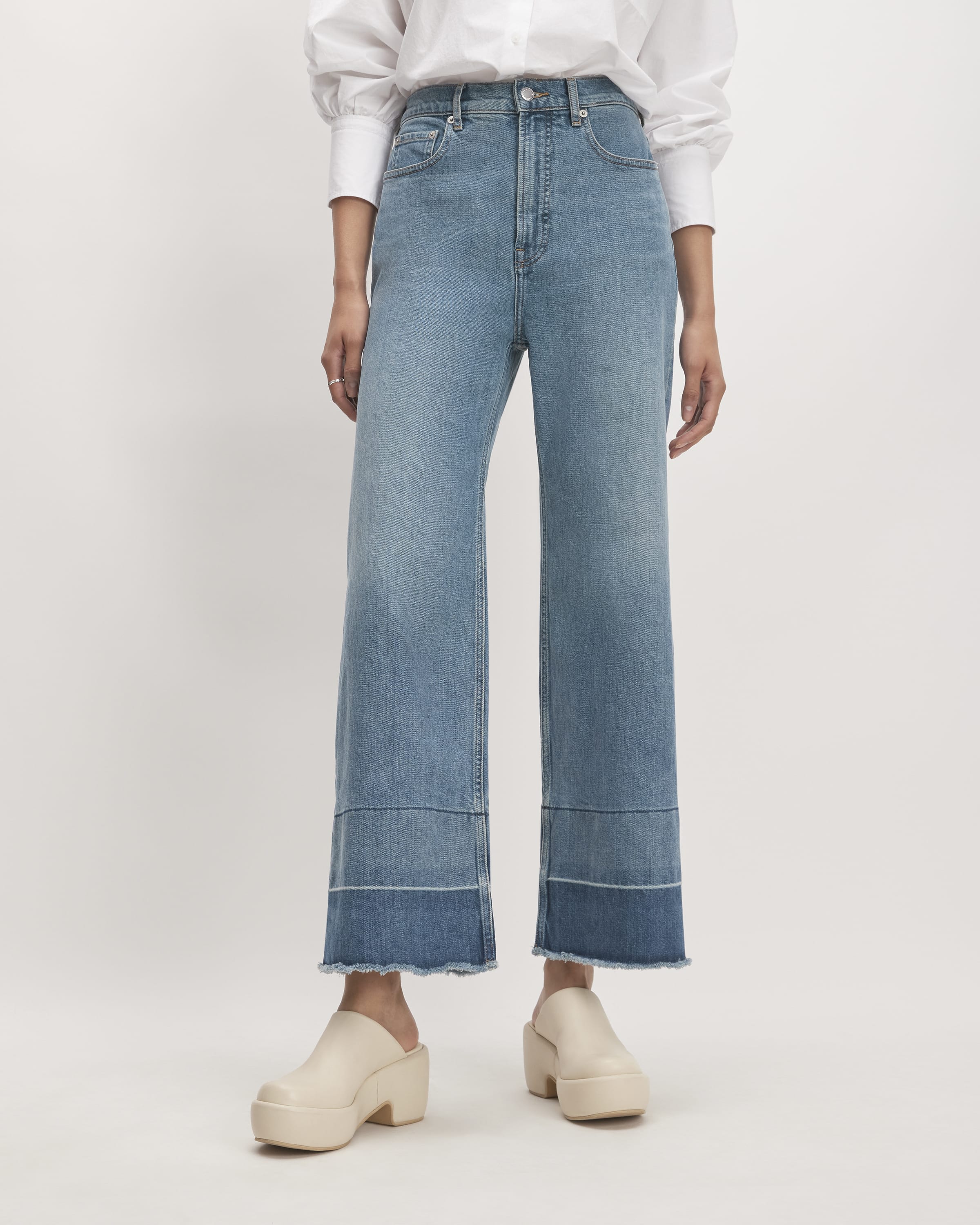 Everlane Women's Way-High Sailor Jean in Tint Blue, Size 24