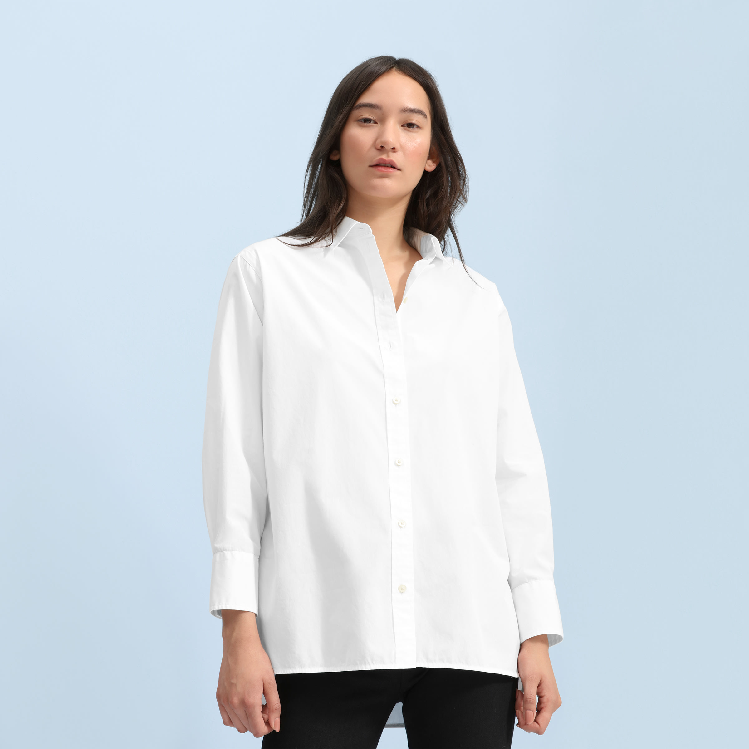 The Poplin Oversized Shirt White – Everlane