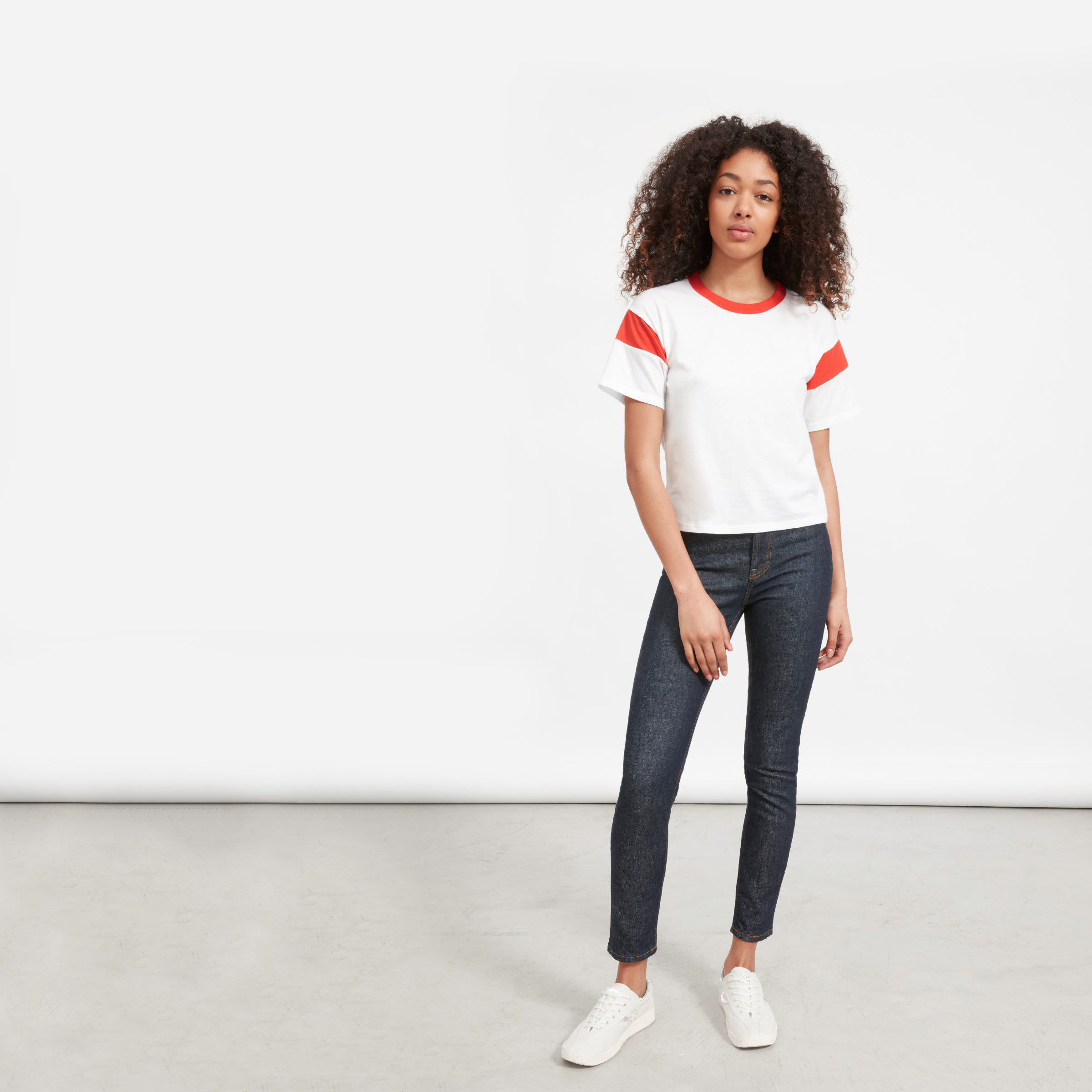 The Varsity Tee White / Red – Everlane