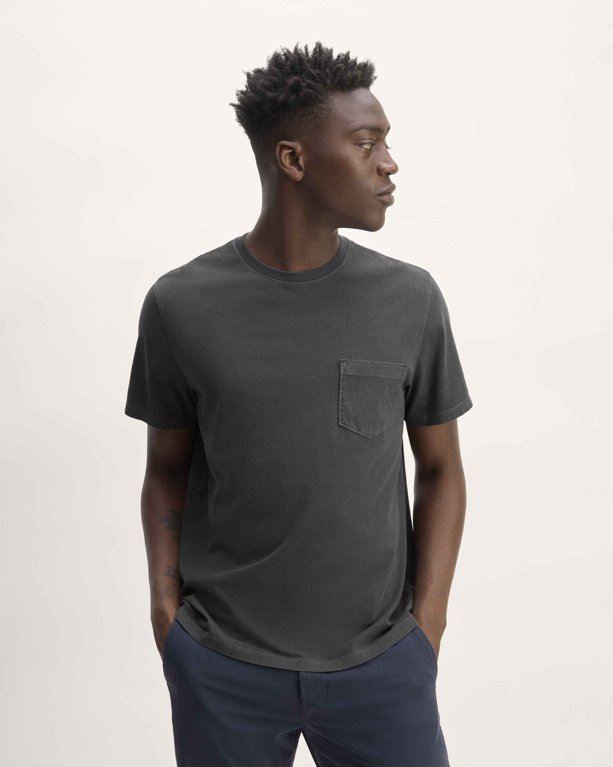 The Essential Organic Garment-Dyed Crew Black – Everlane