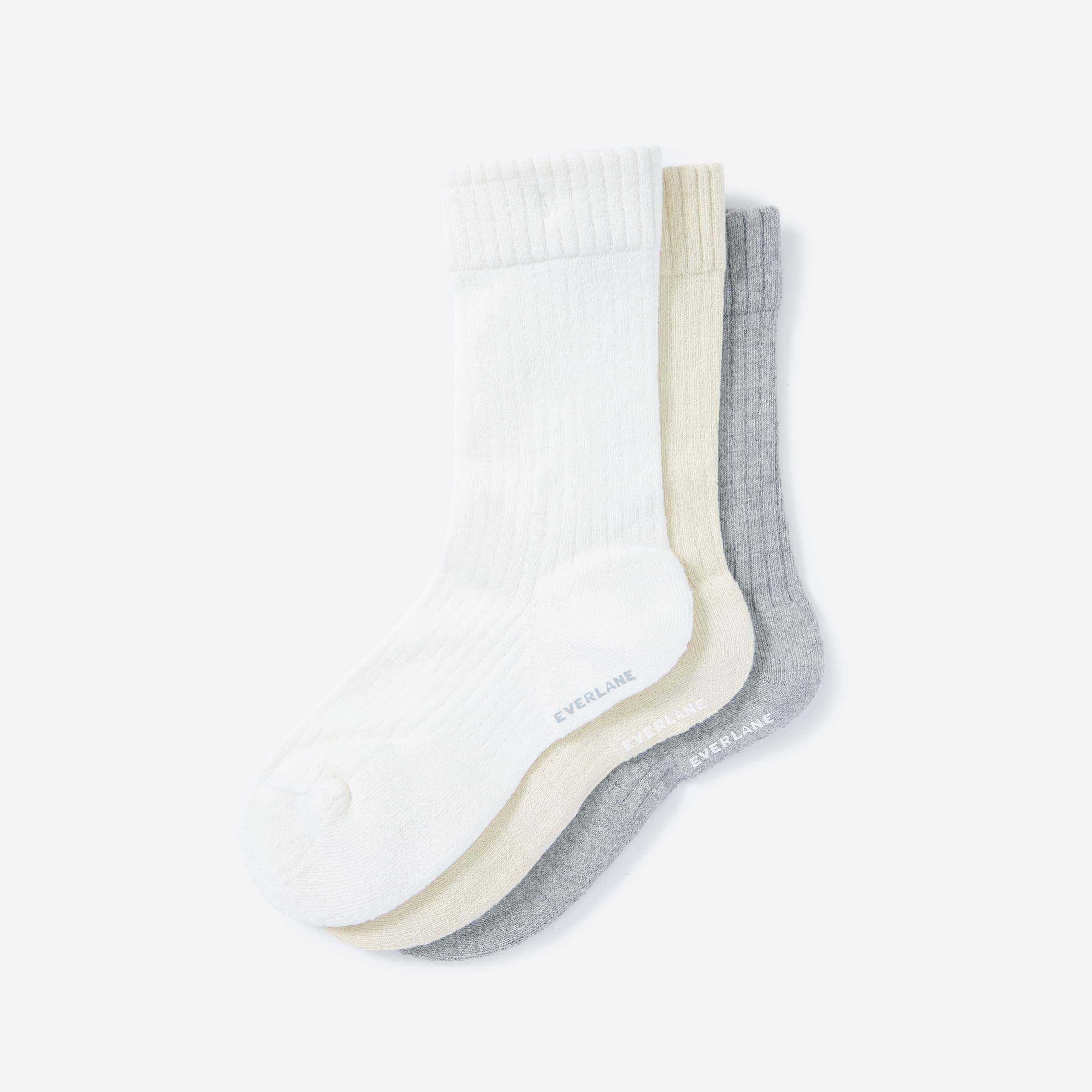 Men's Crew Socks | Durable Organic Cotton | Natural White | Size M | Made in USA | Vegan, Ethical Clothing | Harvest & Mill