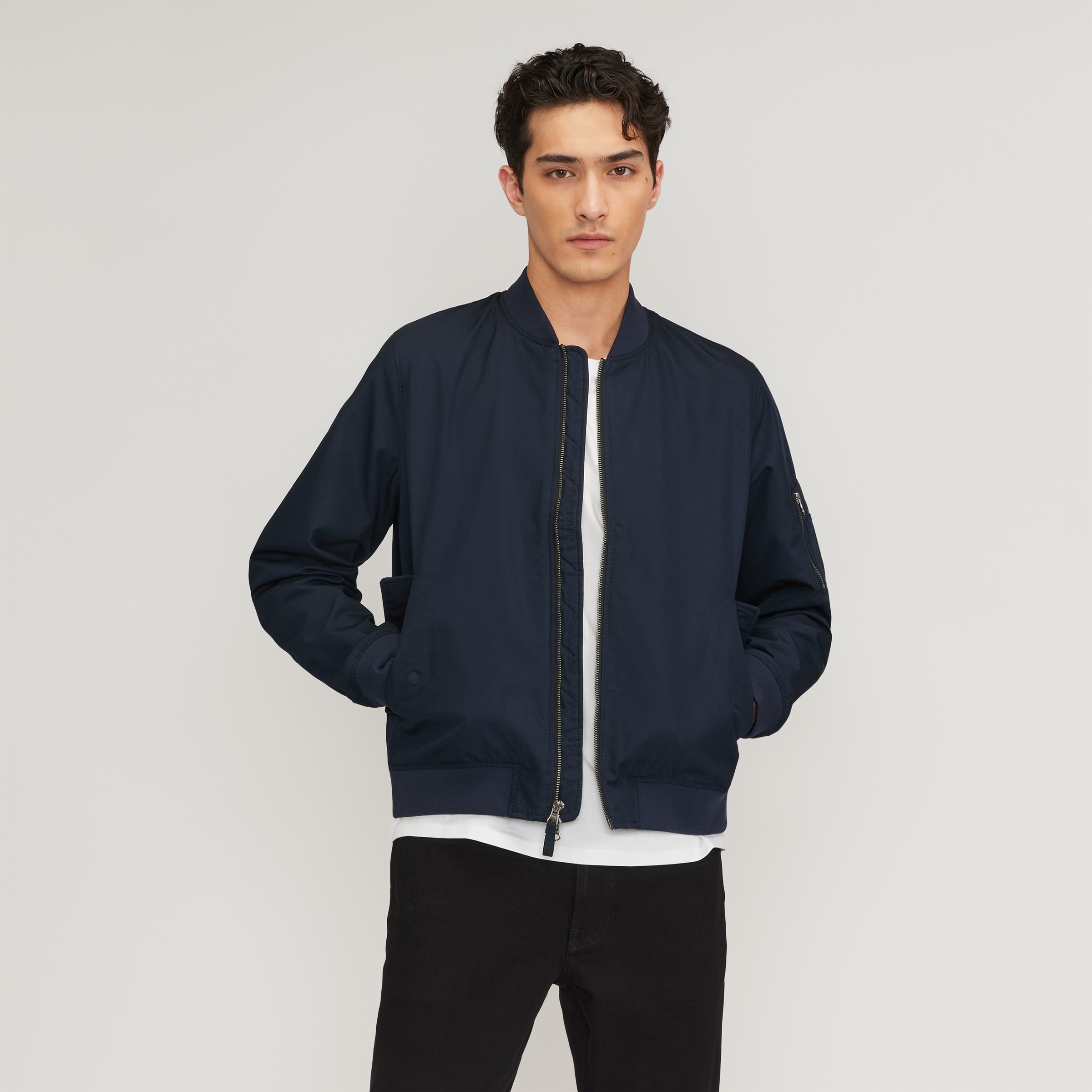 The Bomber Jacket Uniform Deep Navy Everlane