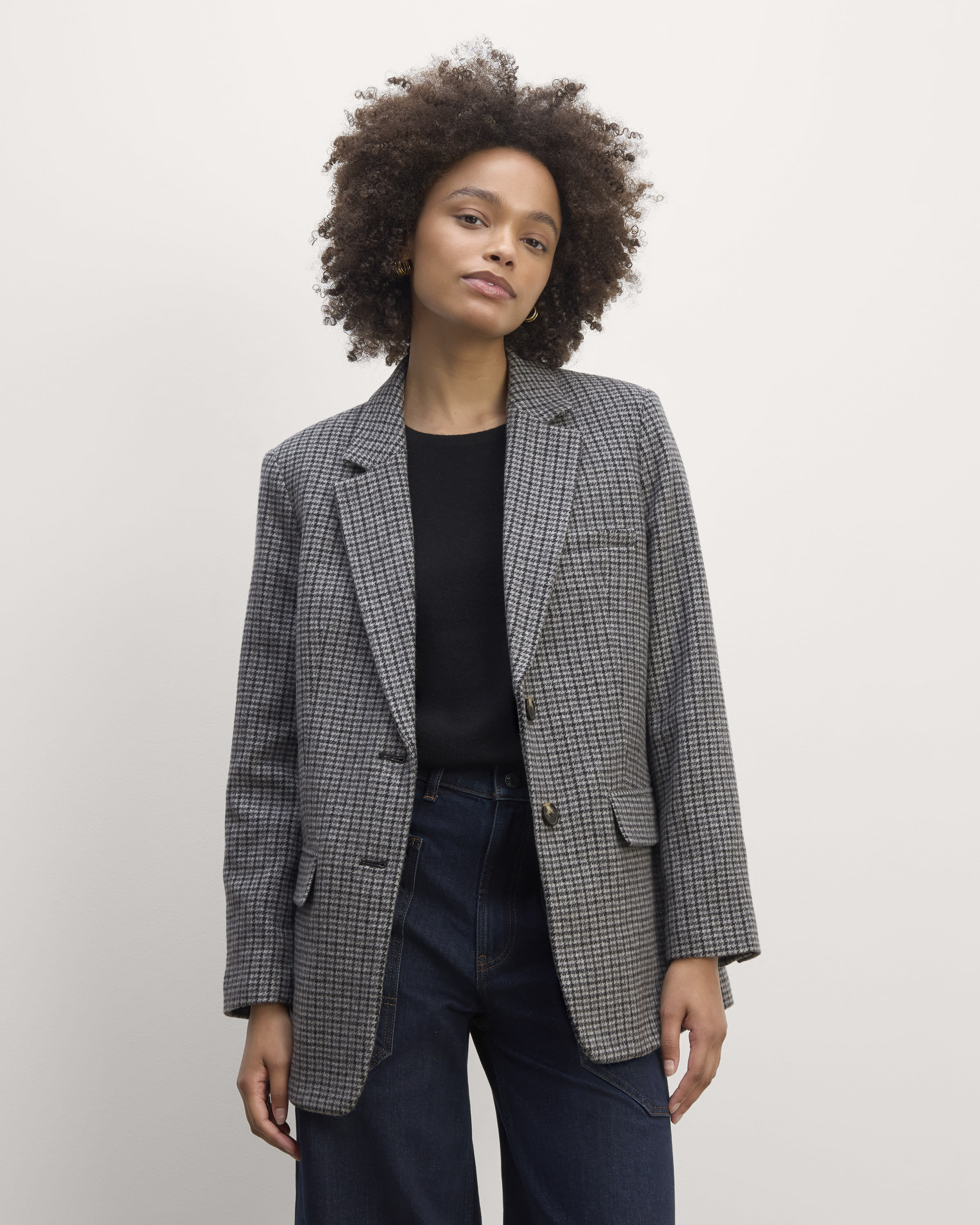 Everlane popular Size 00 Women's Wool Blend The Oversized Blazer In Gray Herringbone