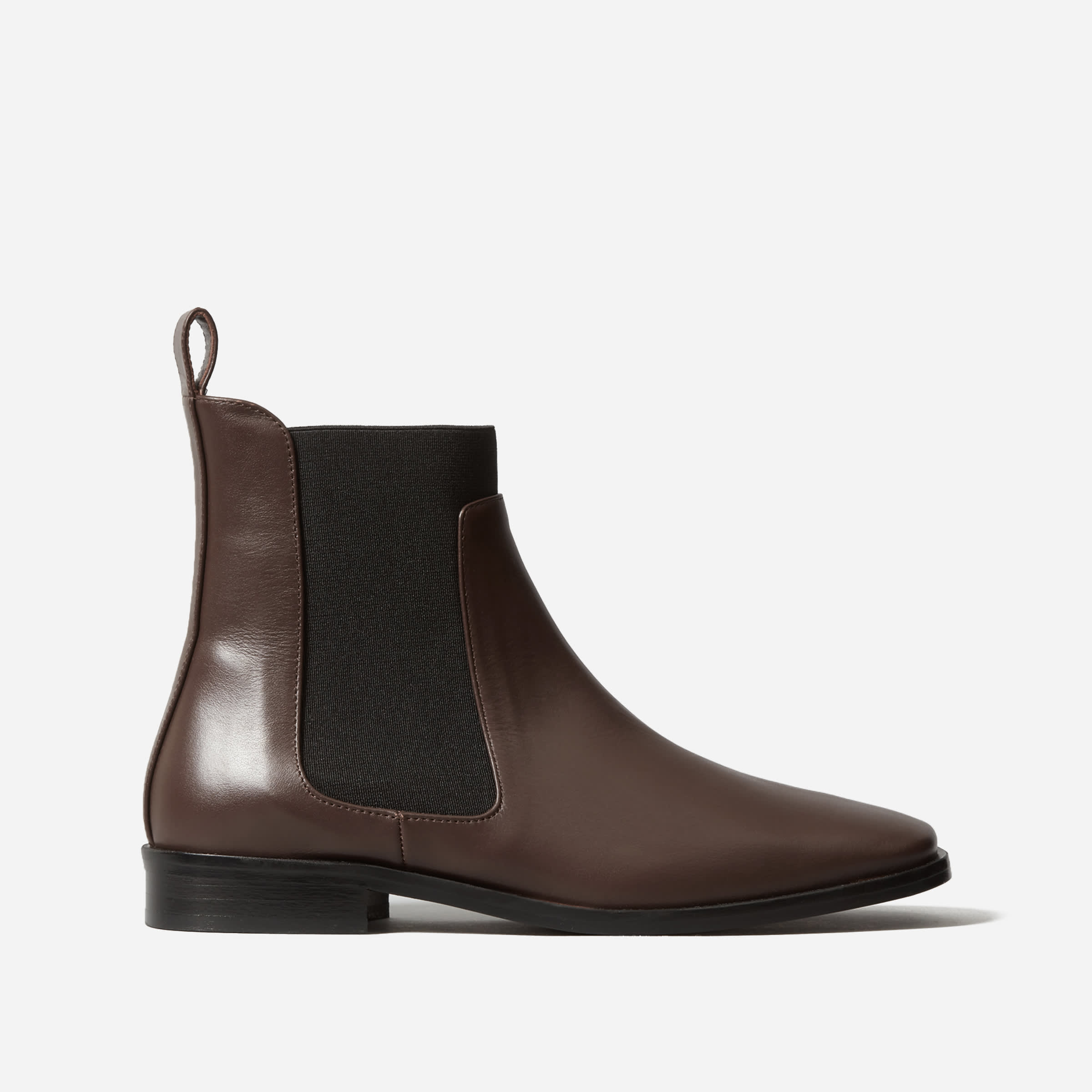 The Italian Leather Square Toe Chelsea Boot Chocolate – Everlane