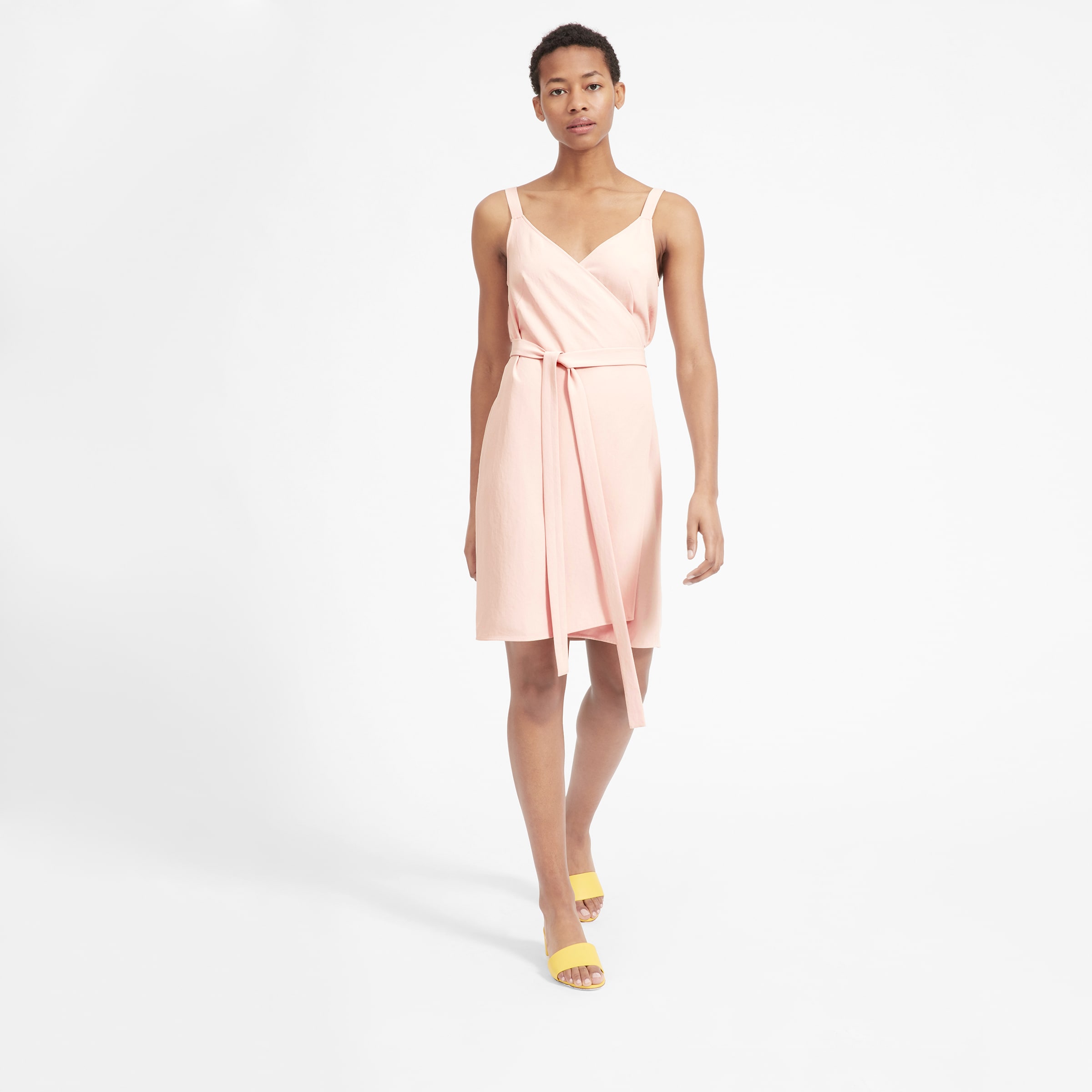 The Japanese GoWeave Tank Mini Wrap Dress Rose – Everlane