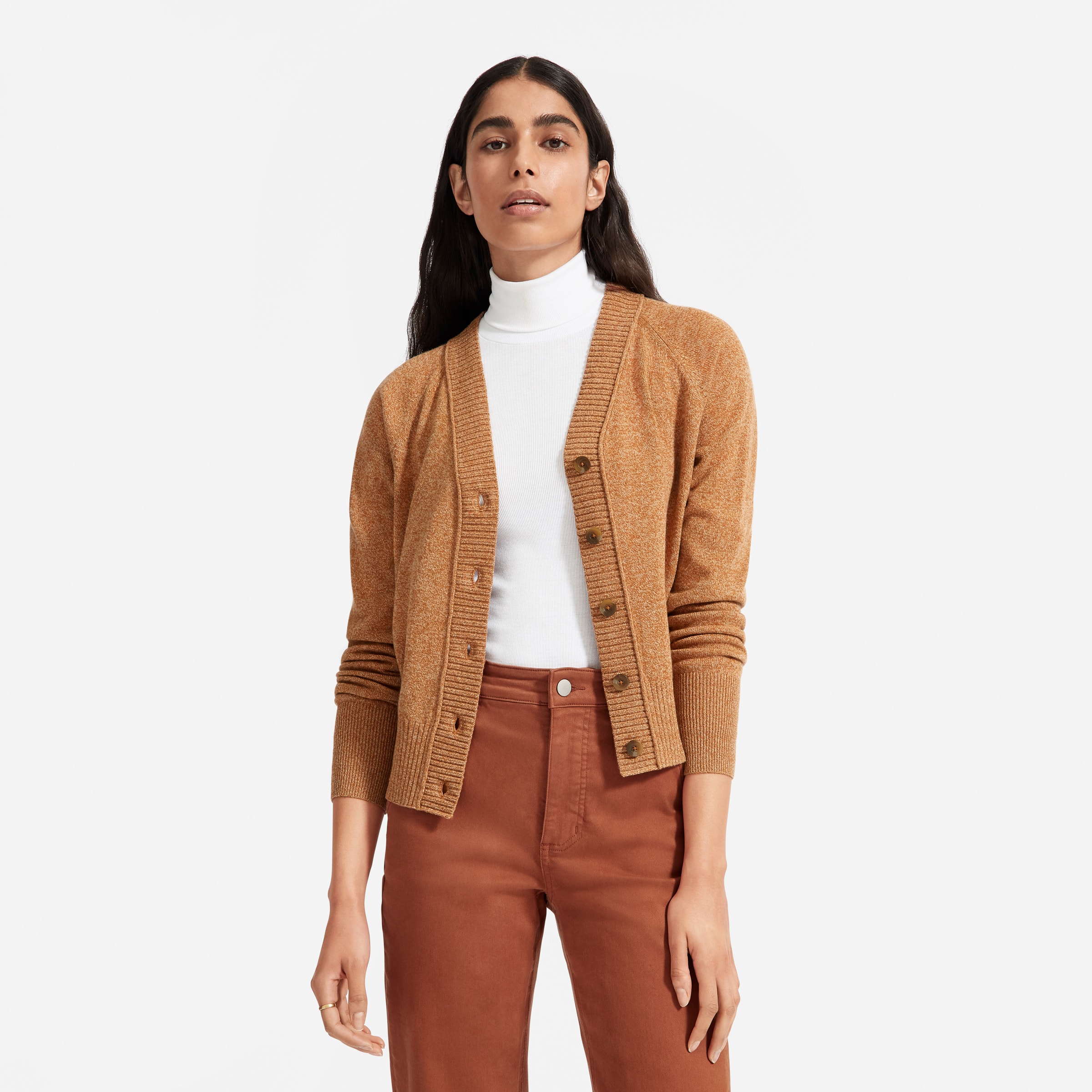 The ReCashmere Varsity Cardigan Spiced Chai – Everlane