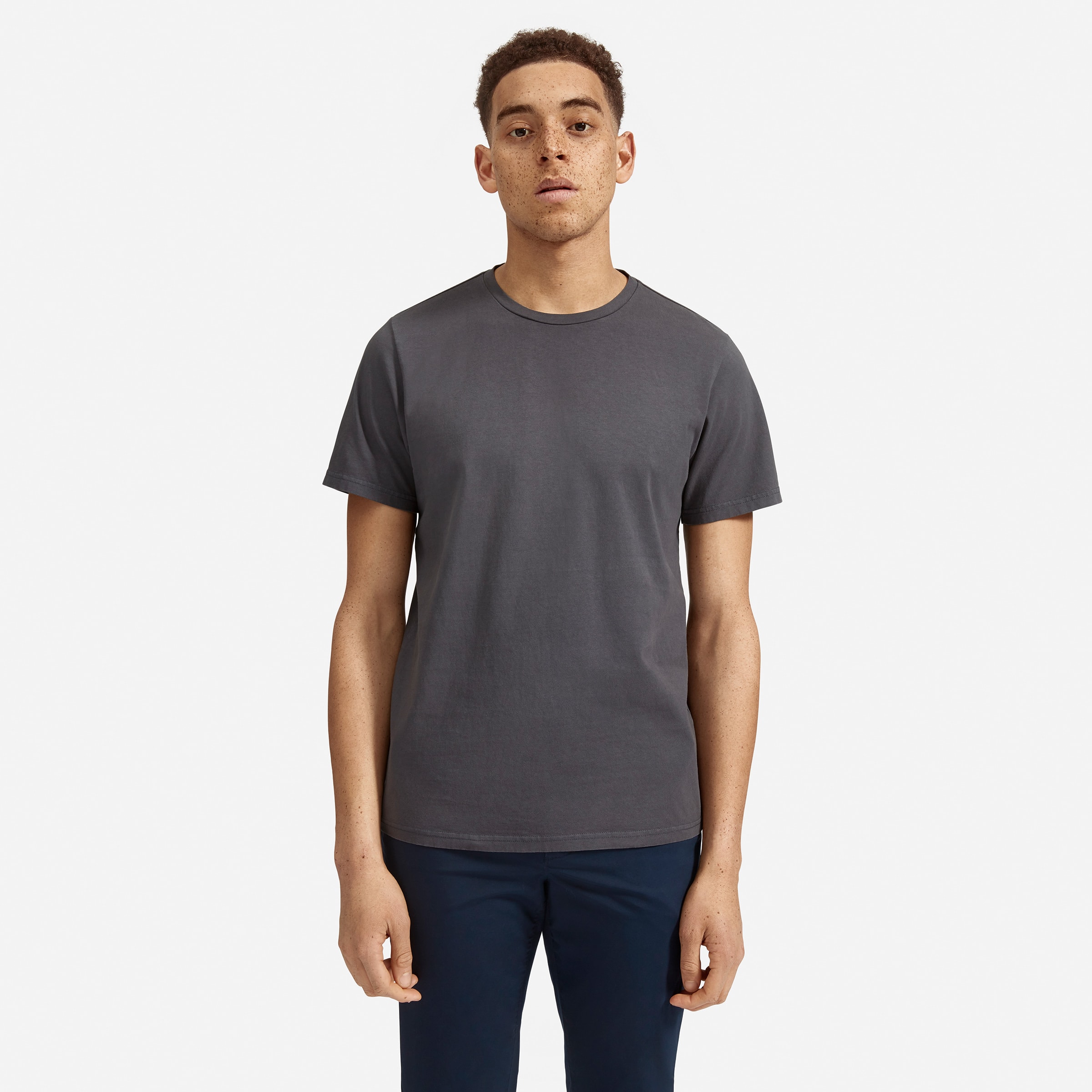 The Premium-Weight Crew | Uniform Washed Ink Grey – Everlane