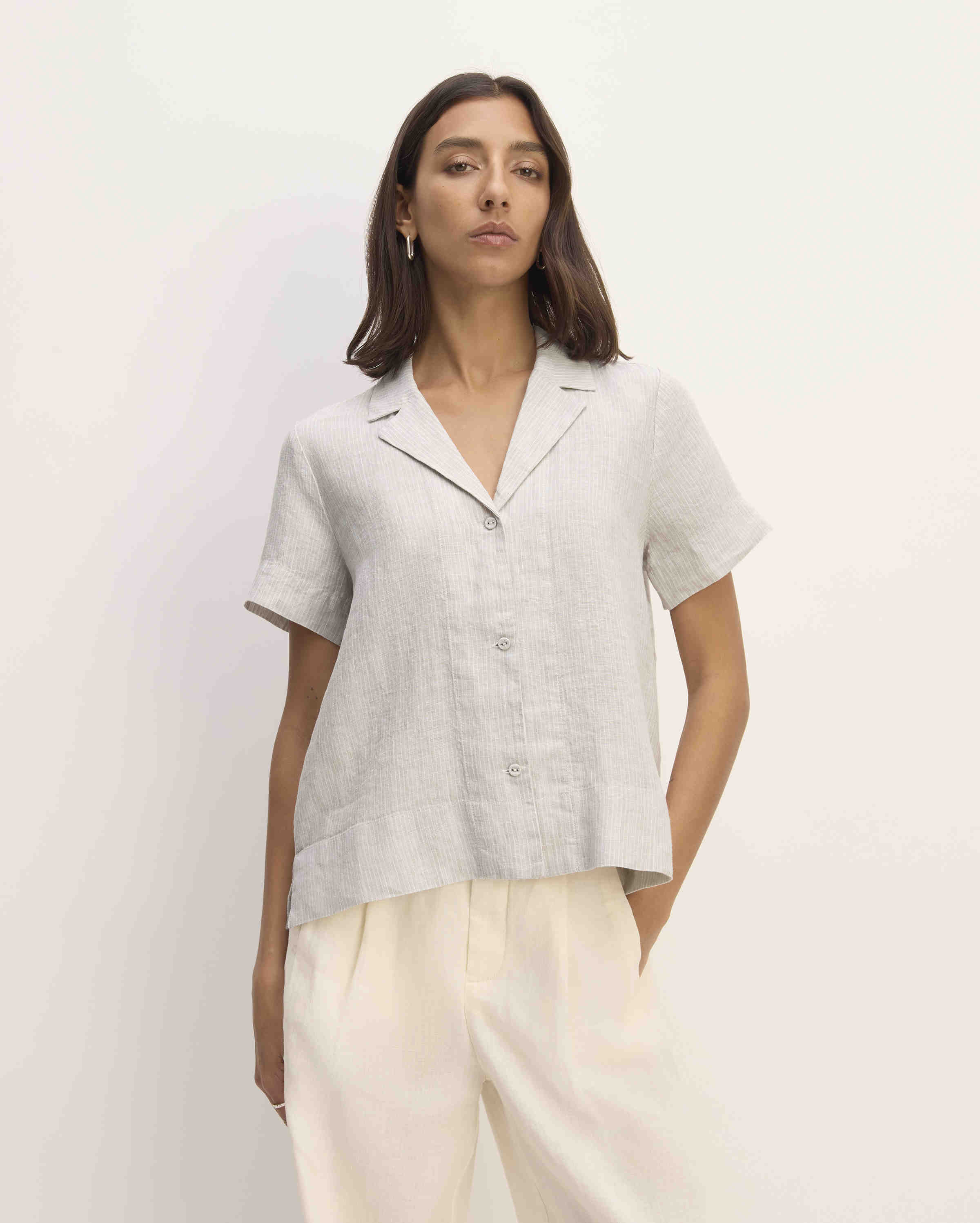 Image of The Linen Short-Sleeve Notch Shirt