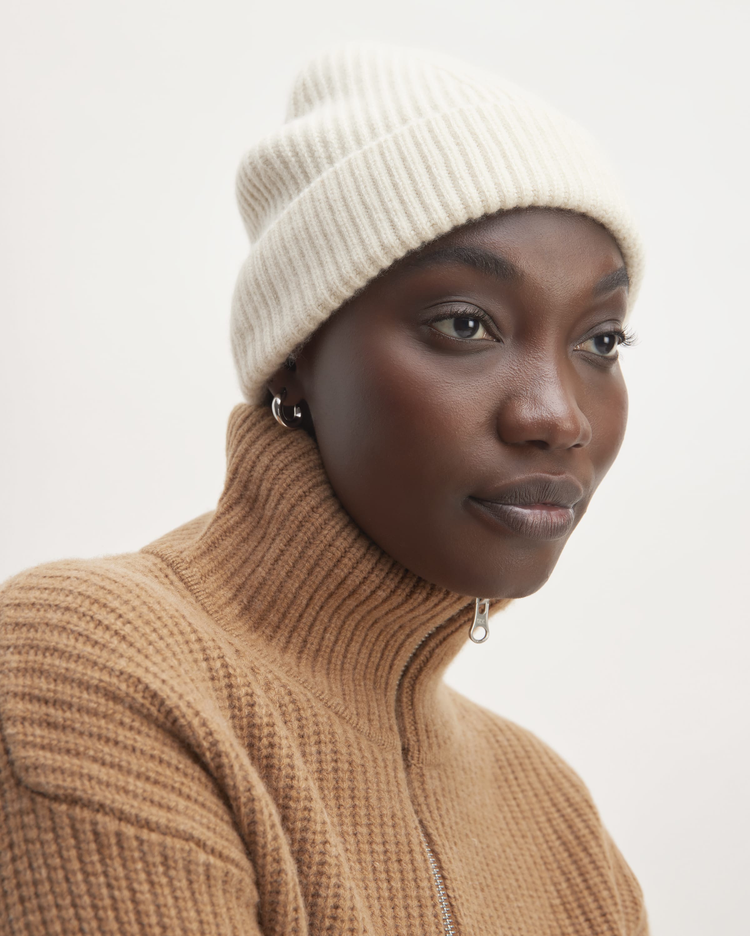 Image of The Cashmere Fine Rib Beanie