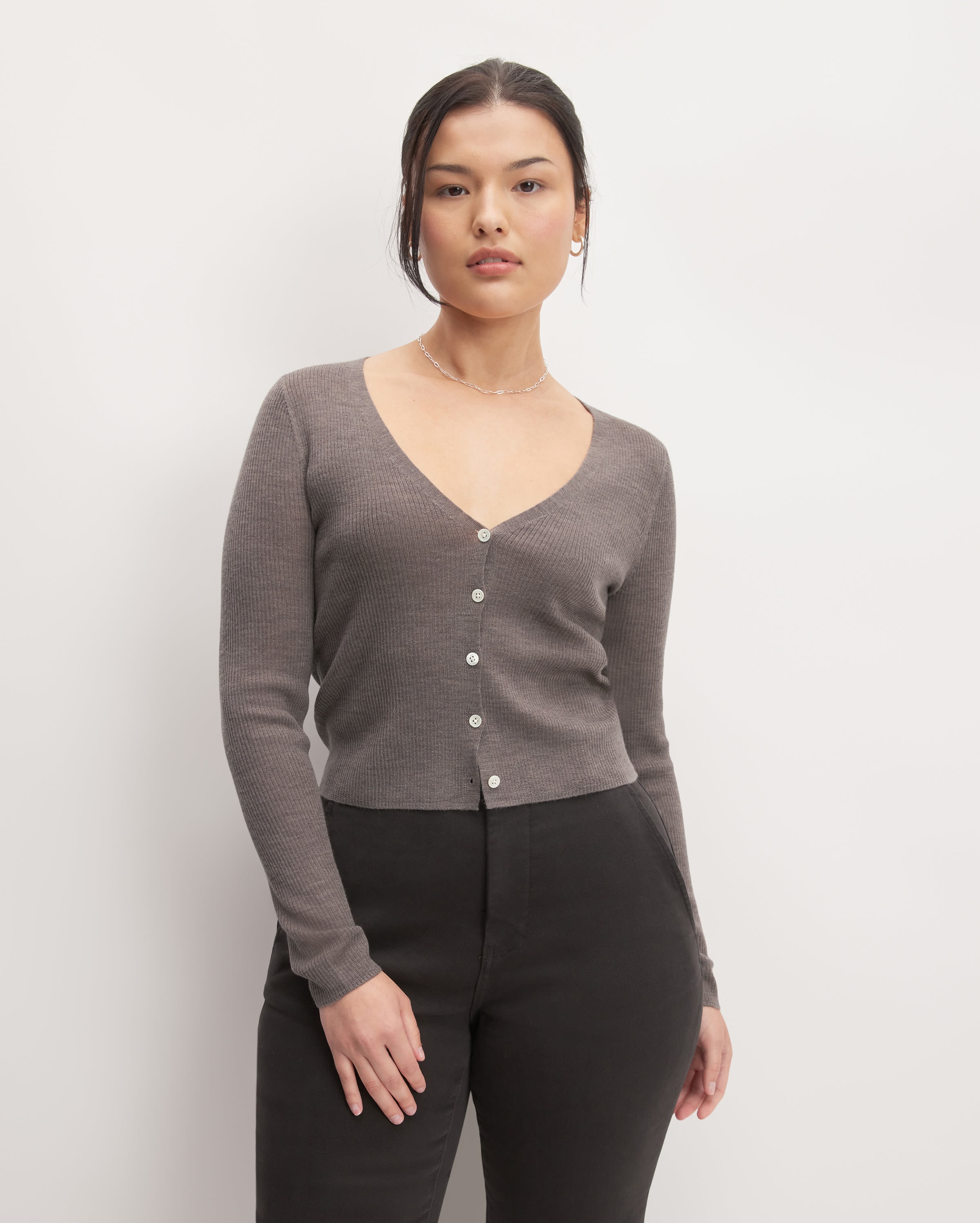 Image of The Ultrafine Merino Ribbed Cardigan