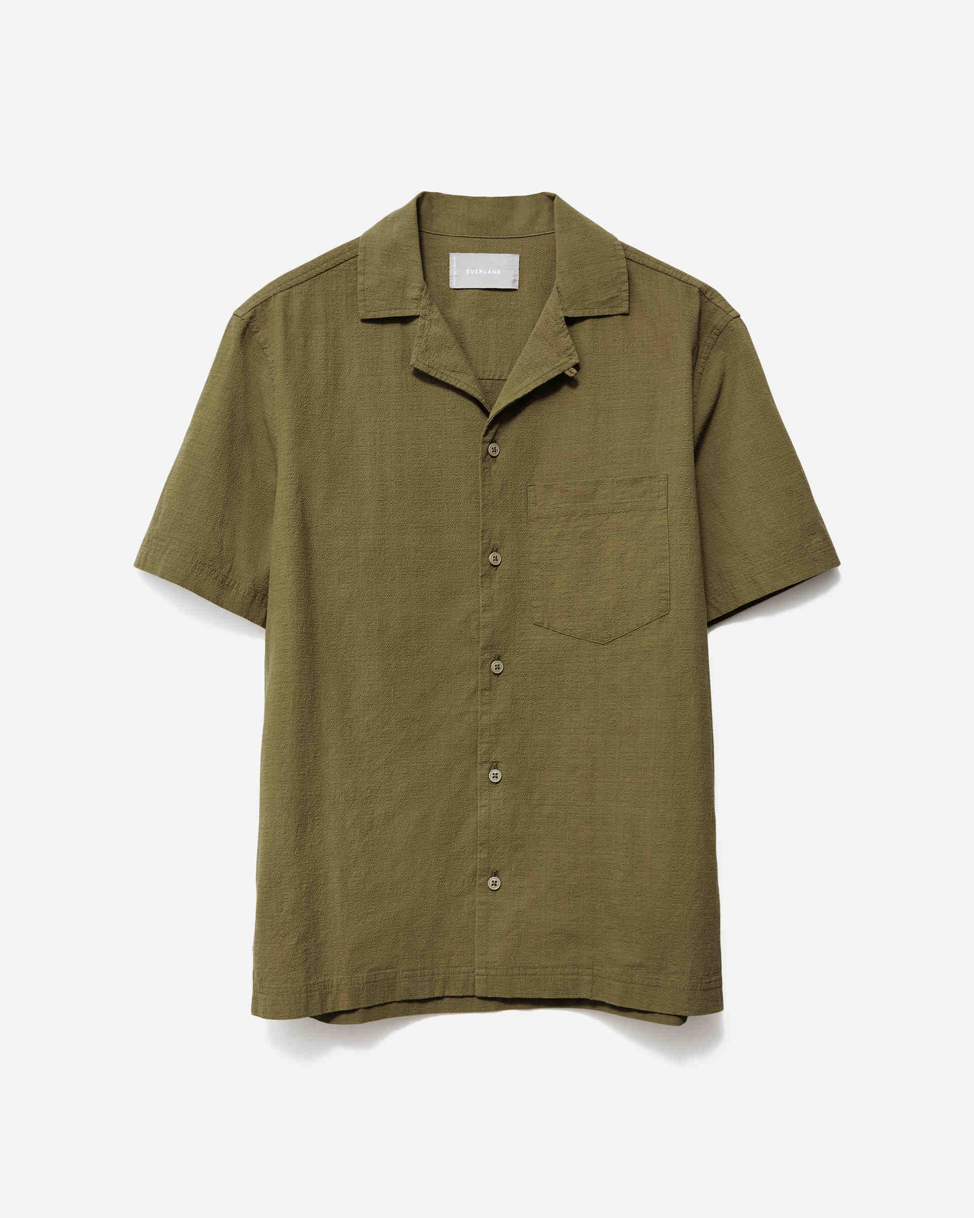 The Seersucker Short-Sleeve Shirt Olive – Everlane